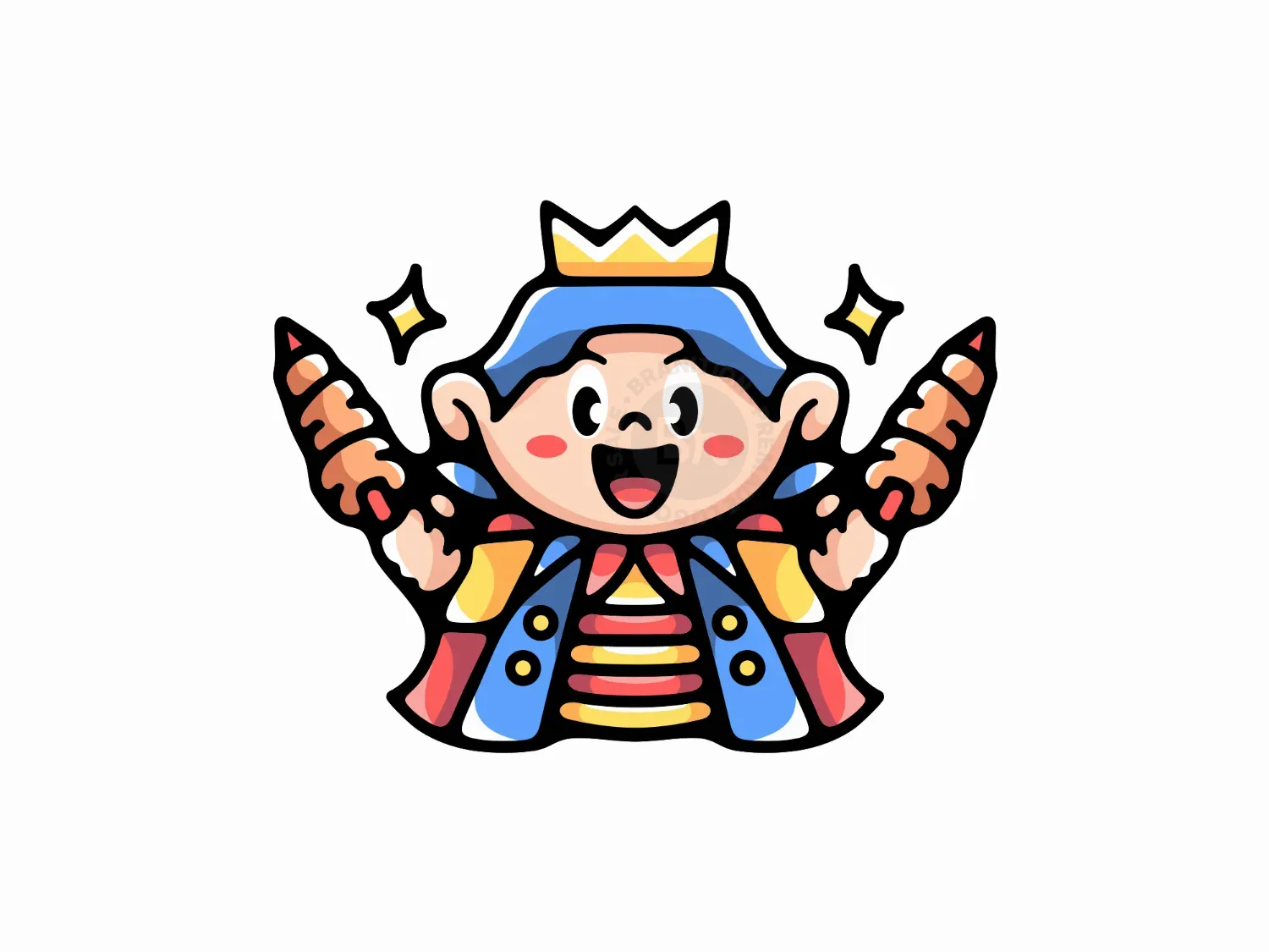 Cute Barbeque King Logo