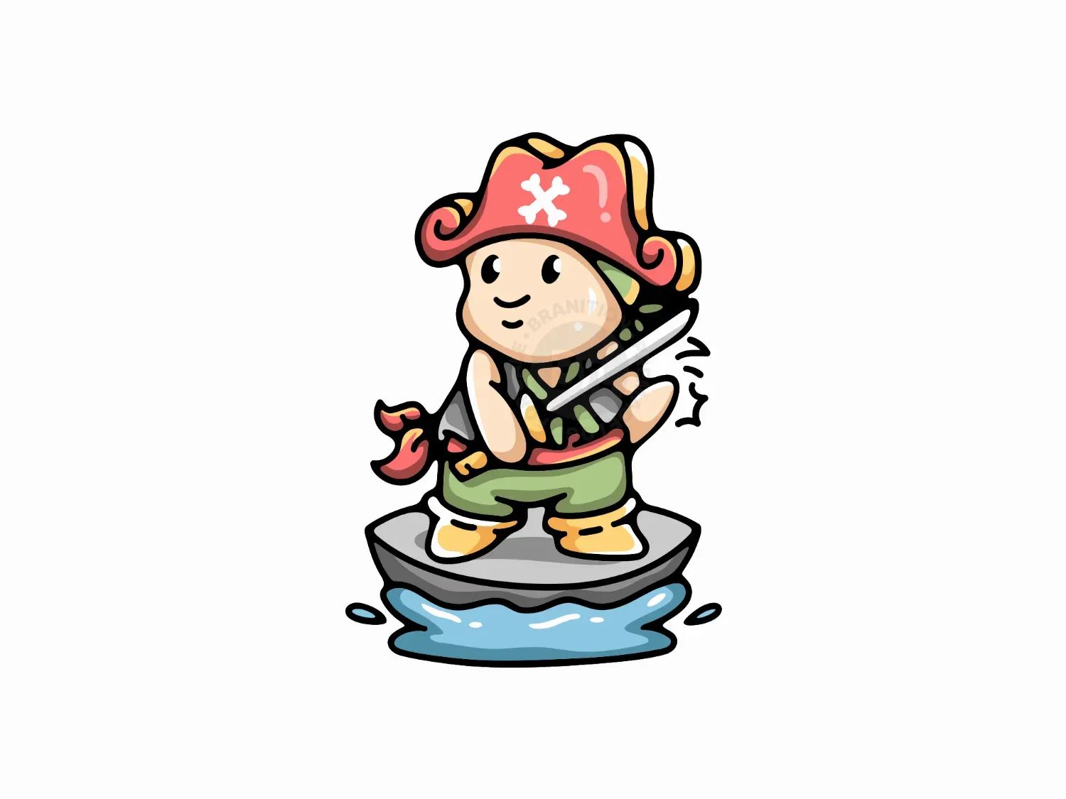 Cute Pirates Boat Logo