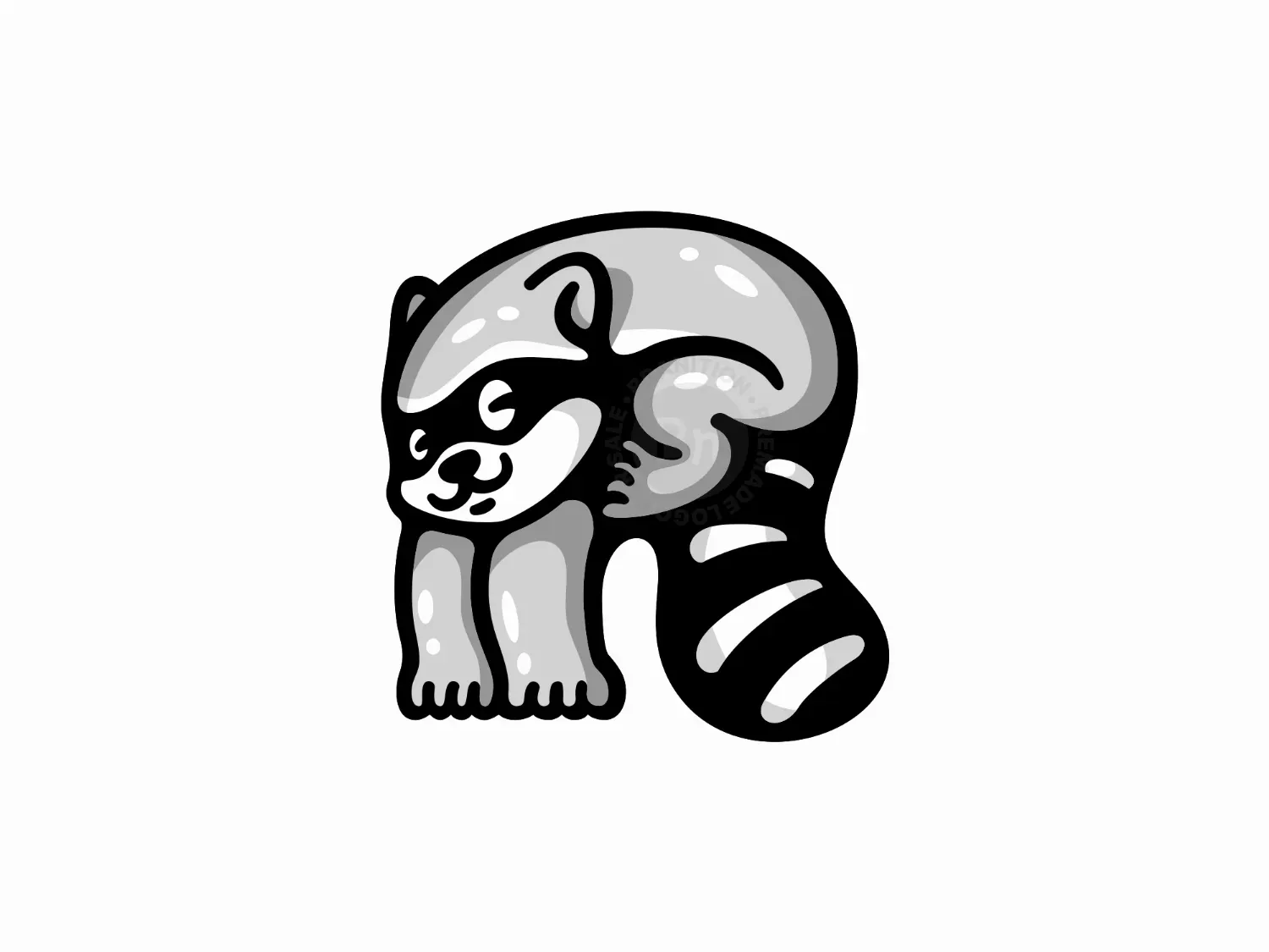 Letter R Racoon Logo