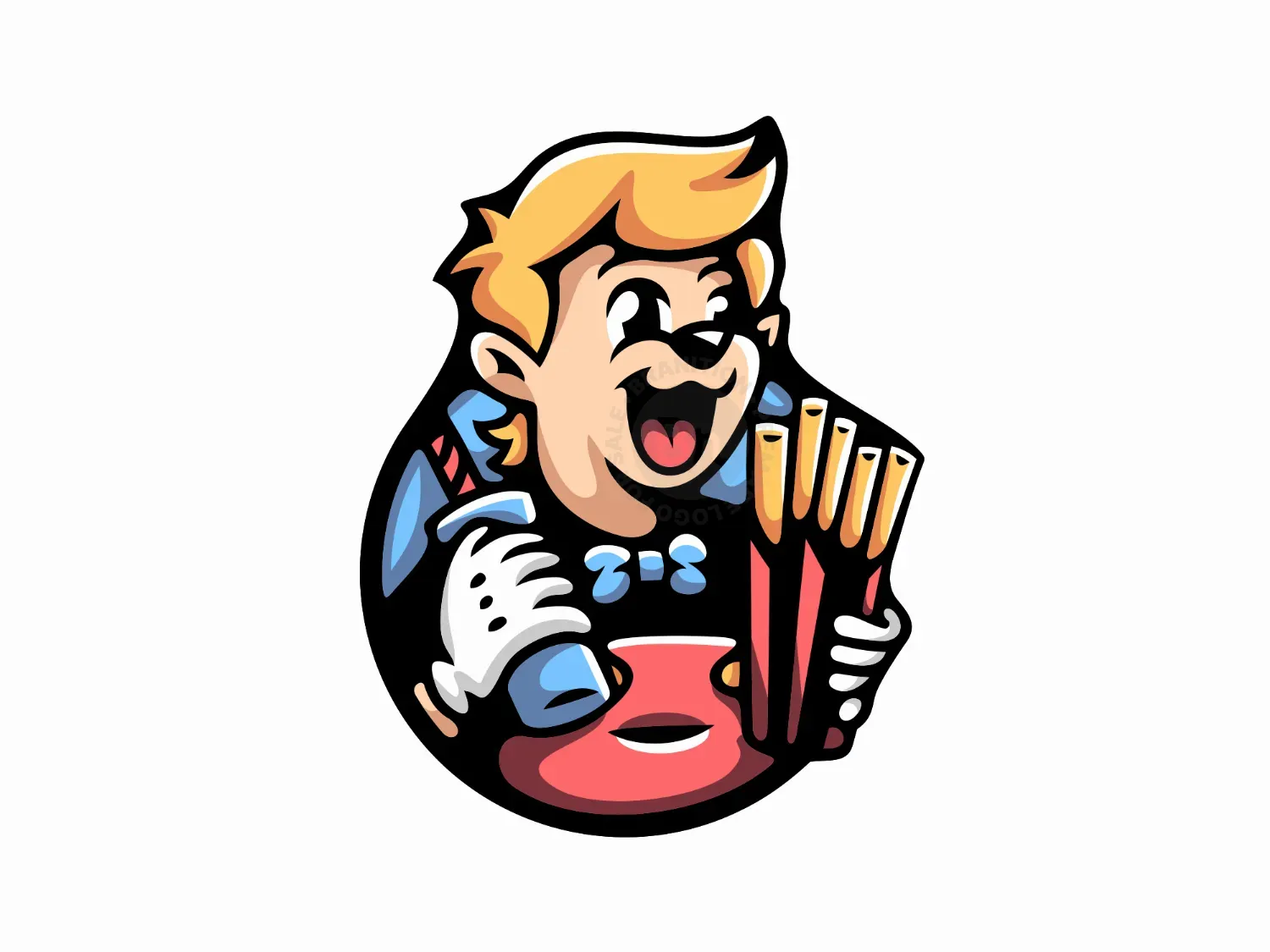 Fast Food Cafe Mascot Logo