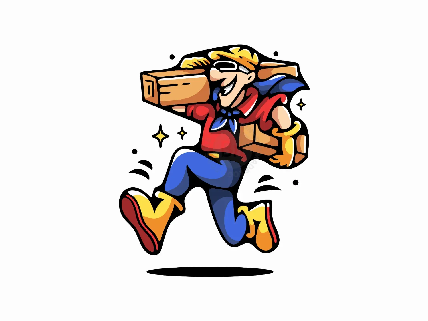 Wood Carpenter Repair Mascot Logo