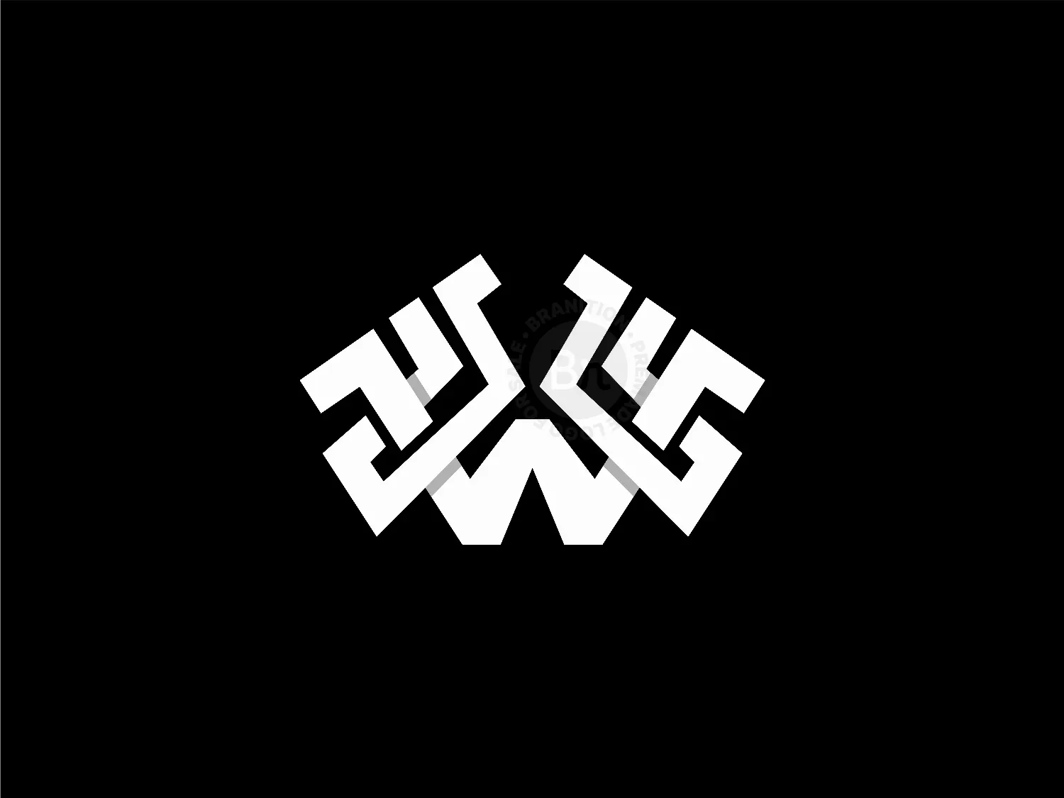 W Monogram Geometric Logo