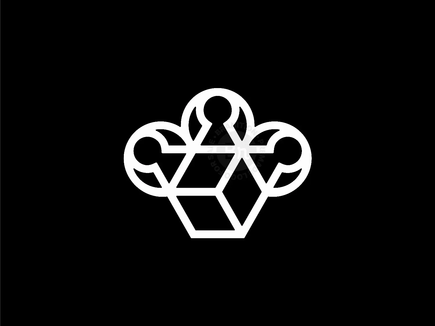 Crown Cube Keyhole Logo