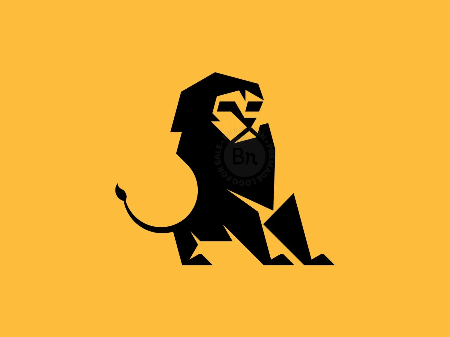 Standing Lion Geometric Logo