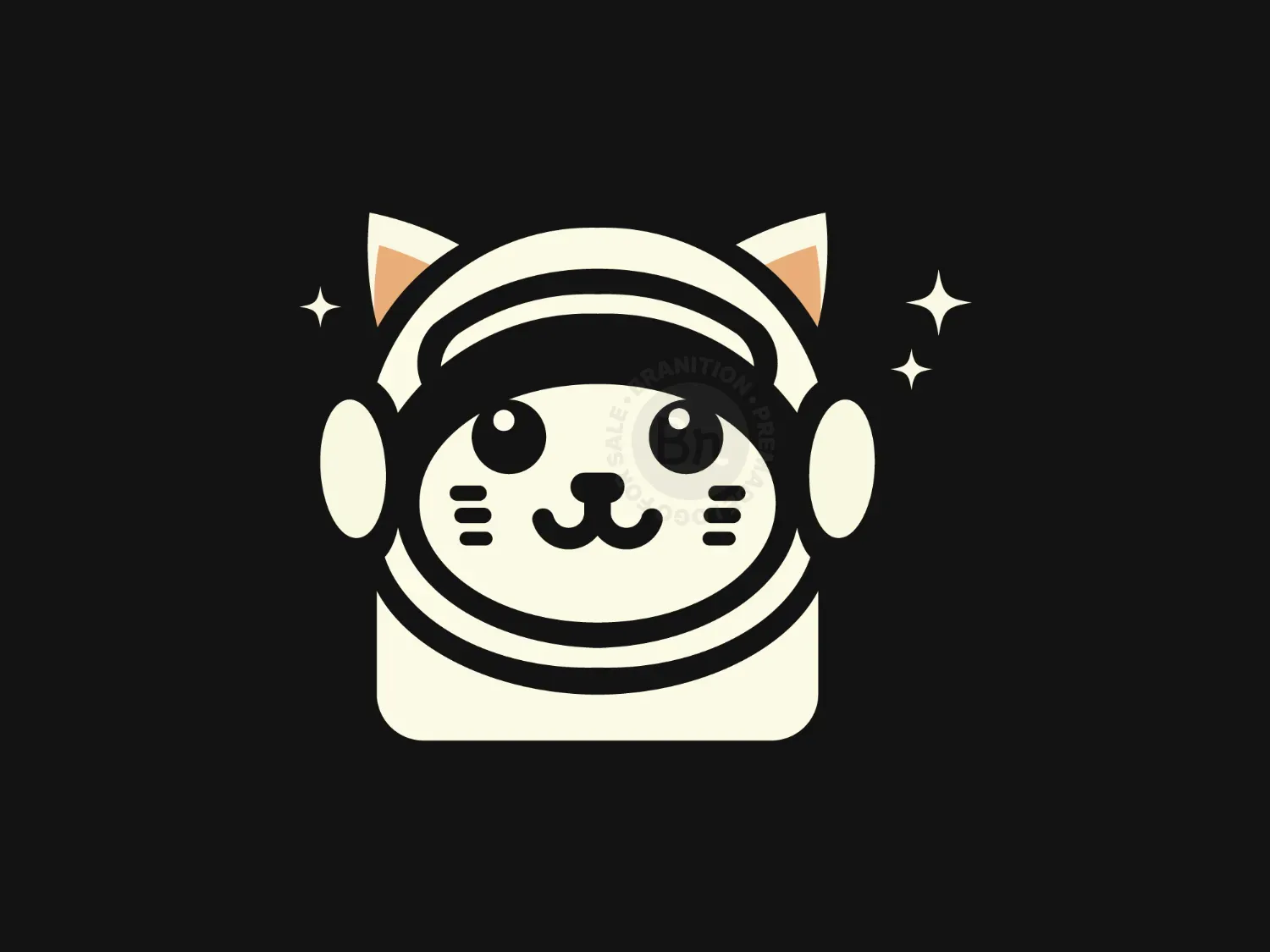 Cat Astronaut Space Logo