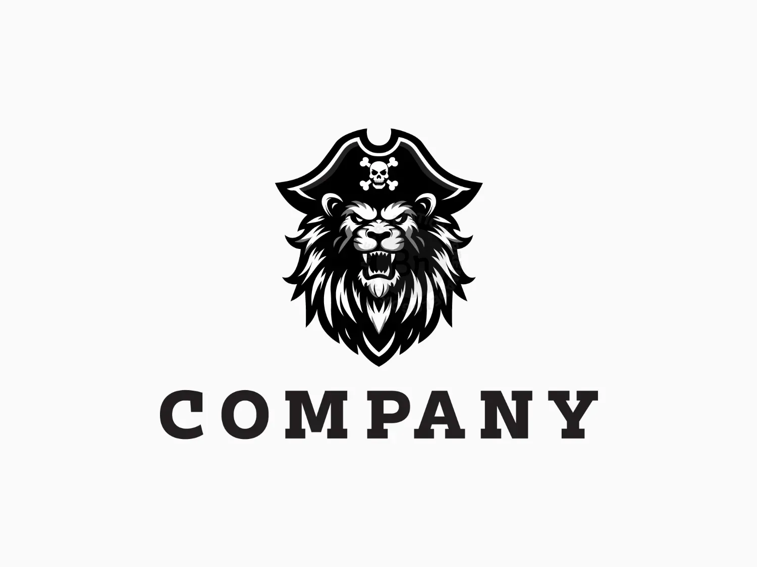 Modern Pirate Lion Logo