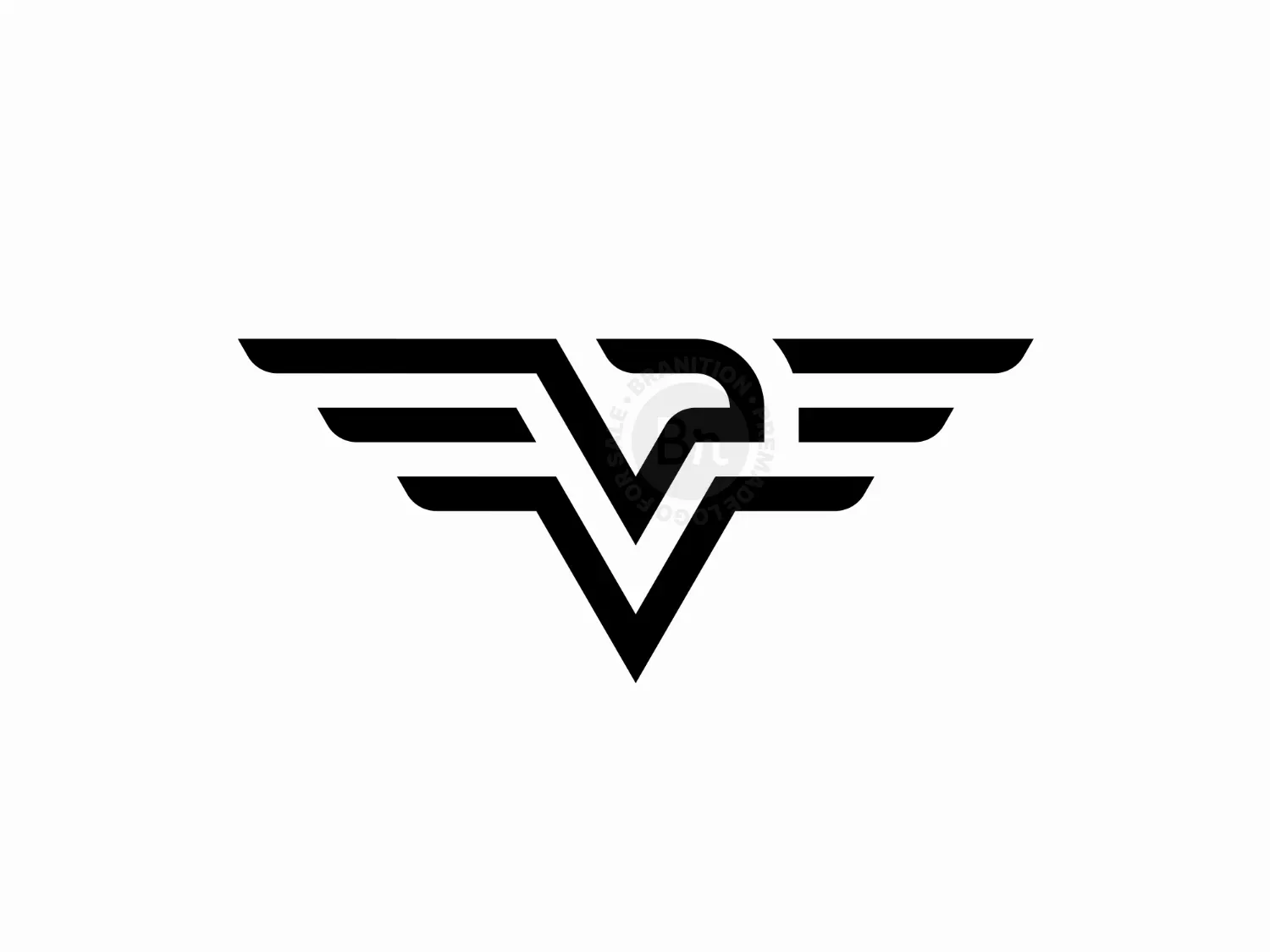 Letter V Eagle Logo