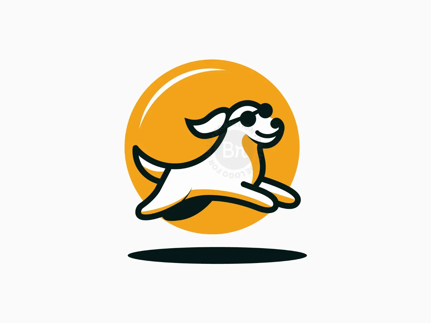 Happy Playing Dog Logo