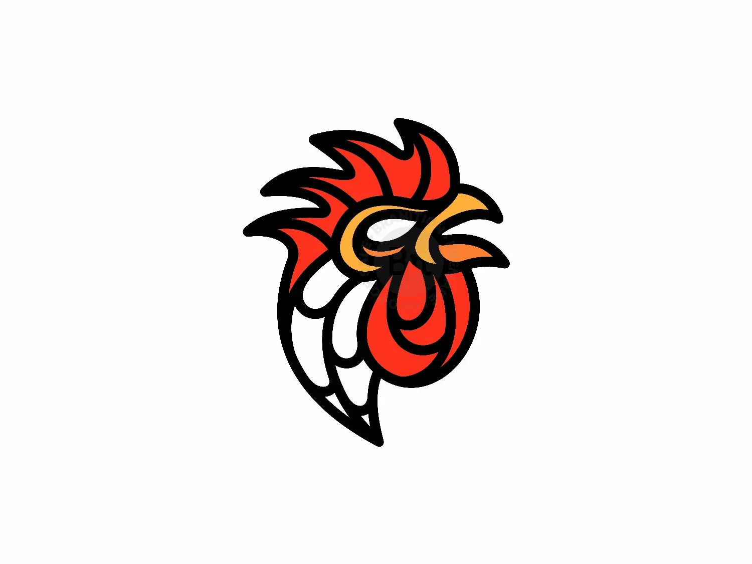 Head Rooster Modern Logo