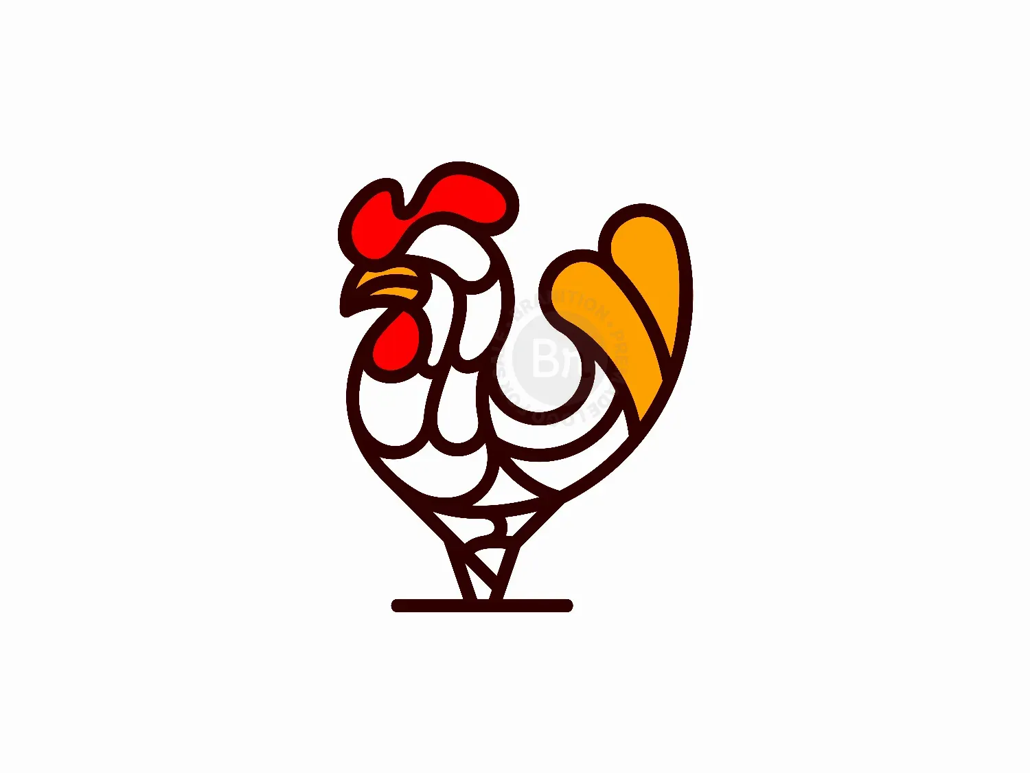 Rooster Chicken Simple Logo