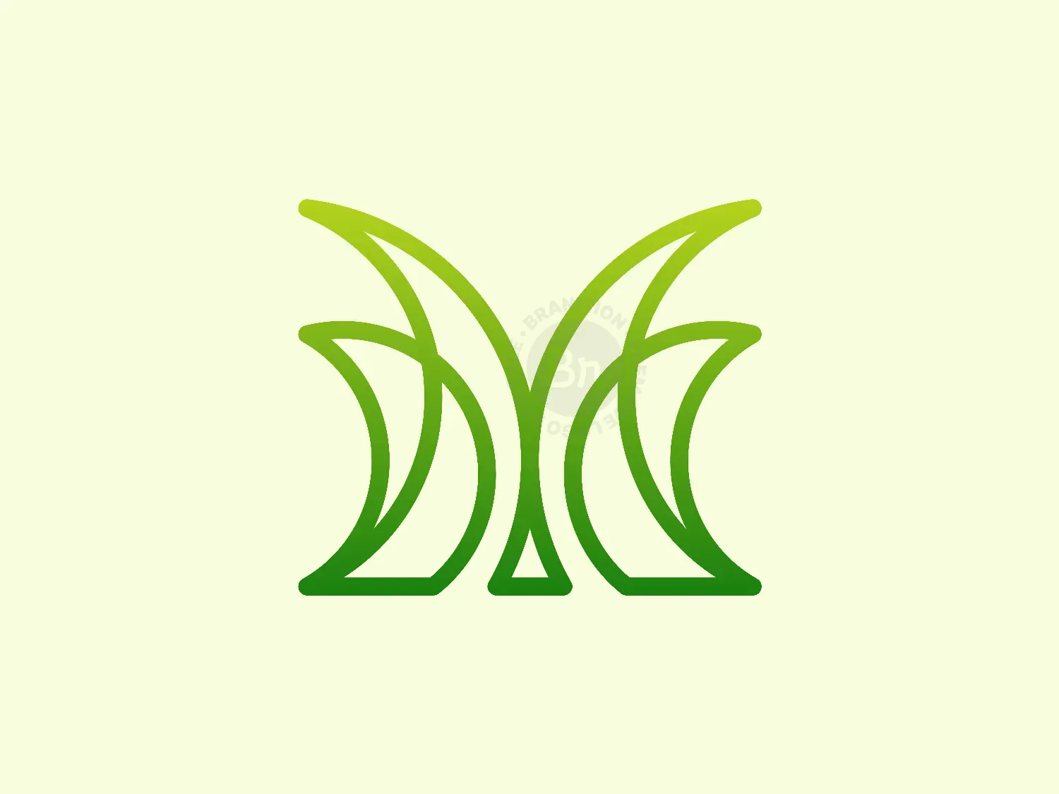 Letter M Grass Lawncare Nature Ecology Logo