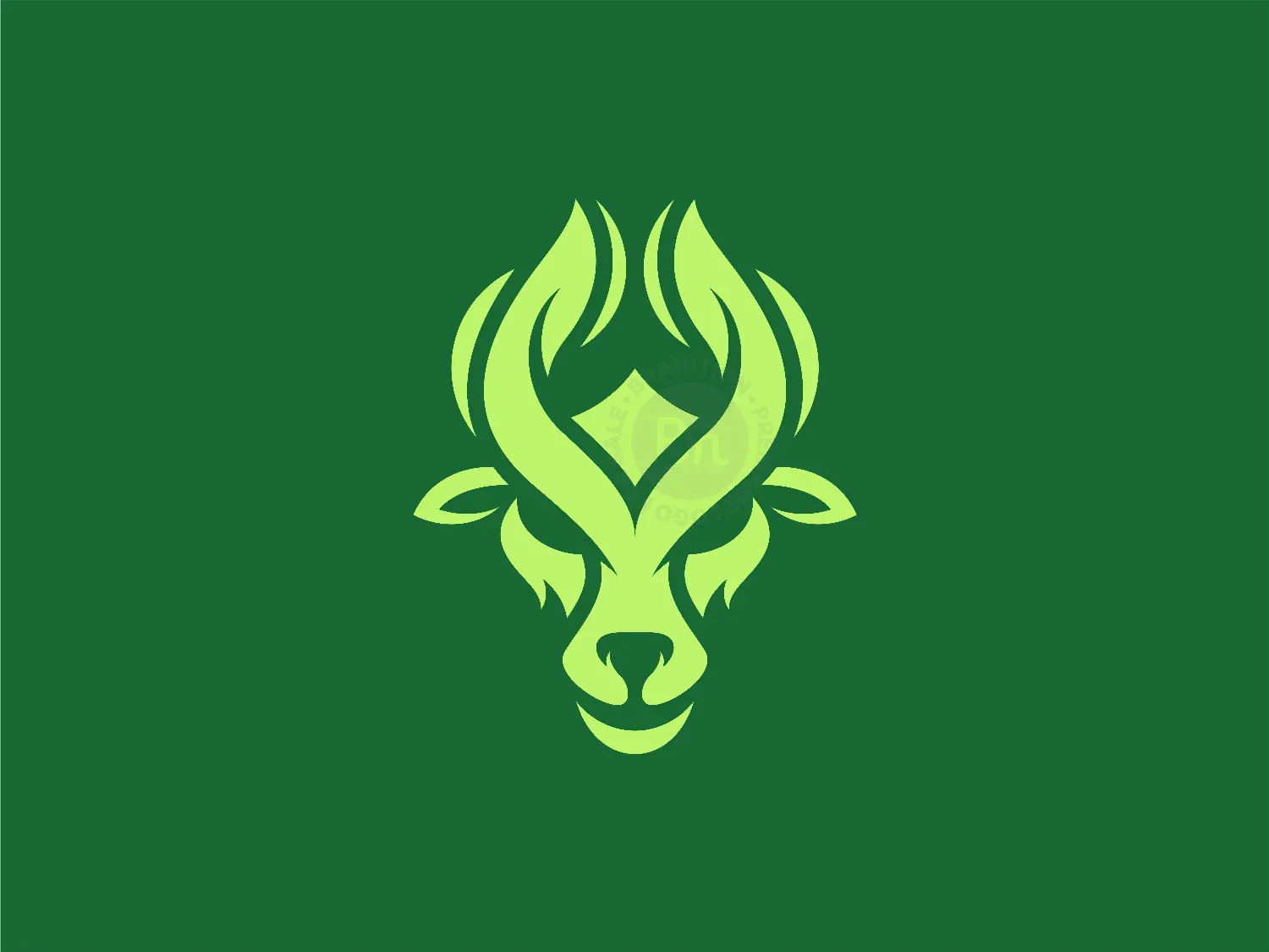 Head Goat Animal Leaf Nature Logo