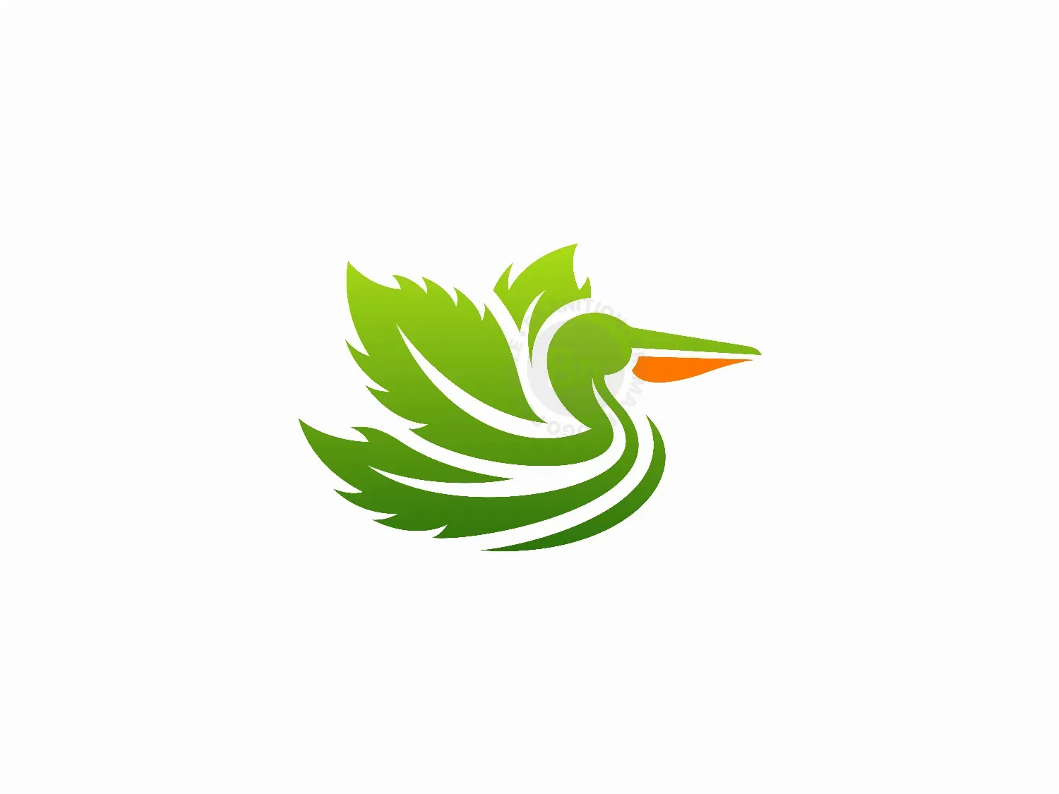 Bird Pelican Leaf Nature Logo