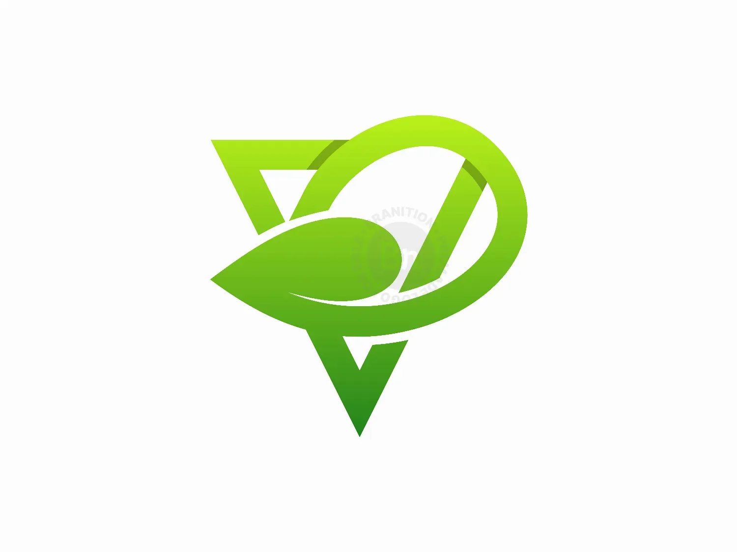 Letter V Leaf Nature Simple Logo