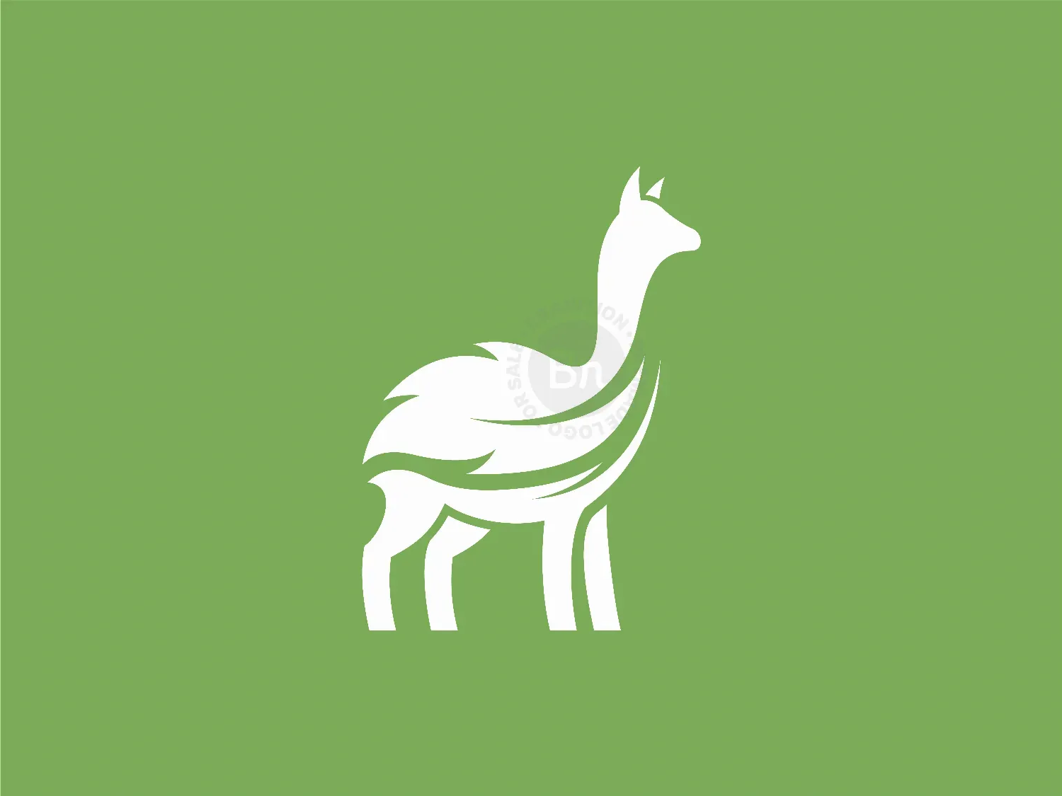 I Lama Animal Leaf Logo