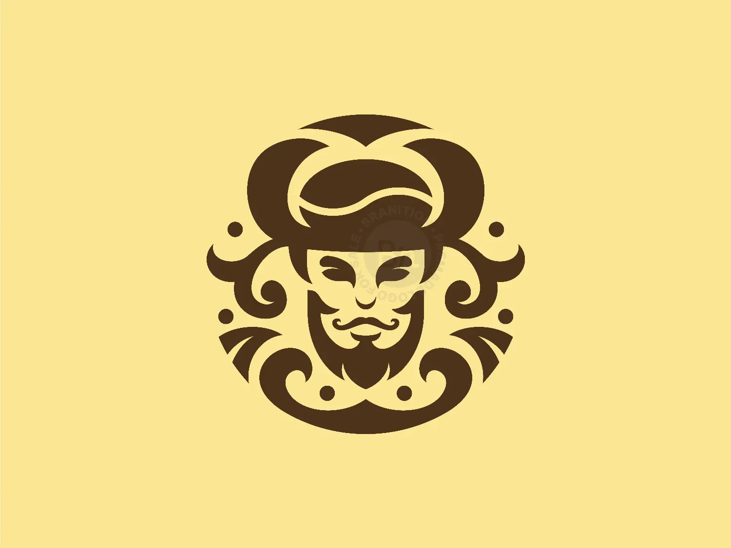 Man Coffee Ornament Logo