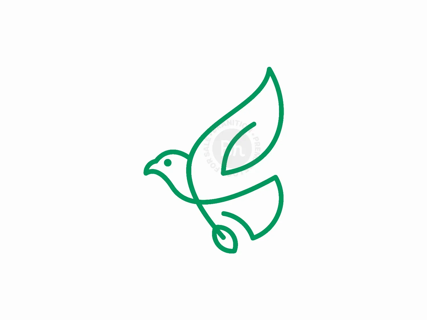 Bird Leaf Line Logo