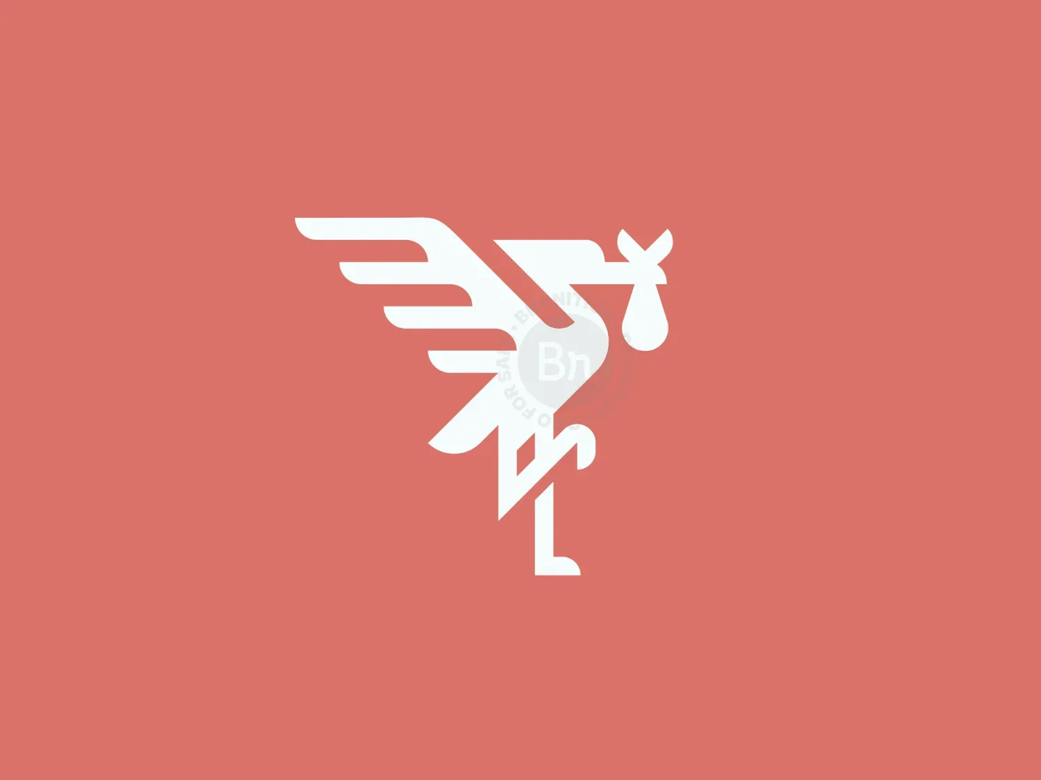 Geometric Stork Deliver Baby Logo