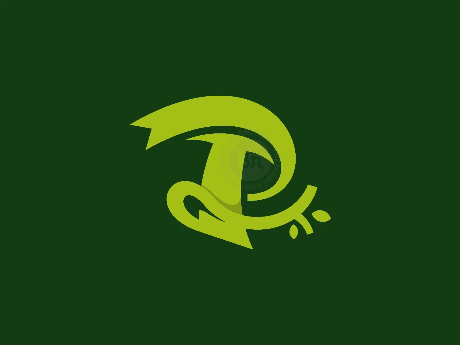 Letter P Leaf Logo