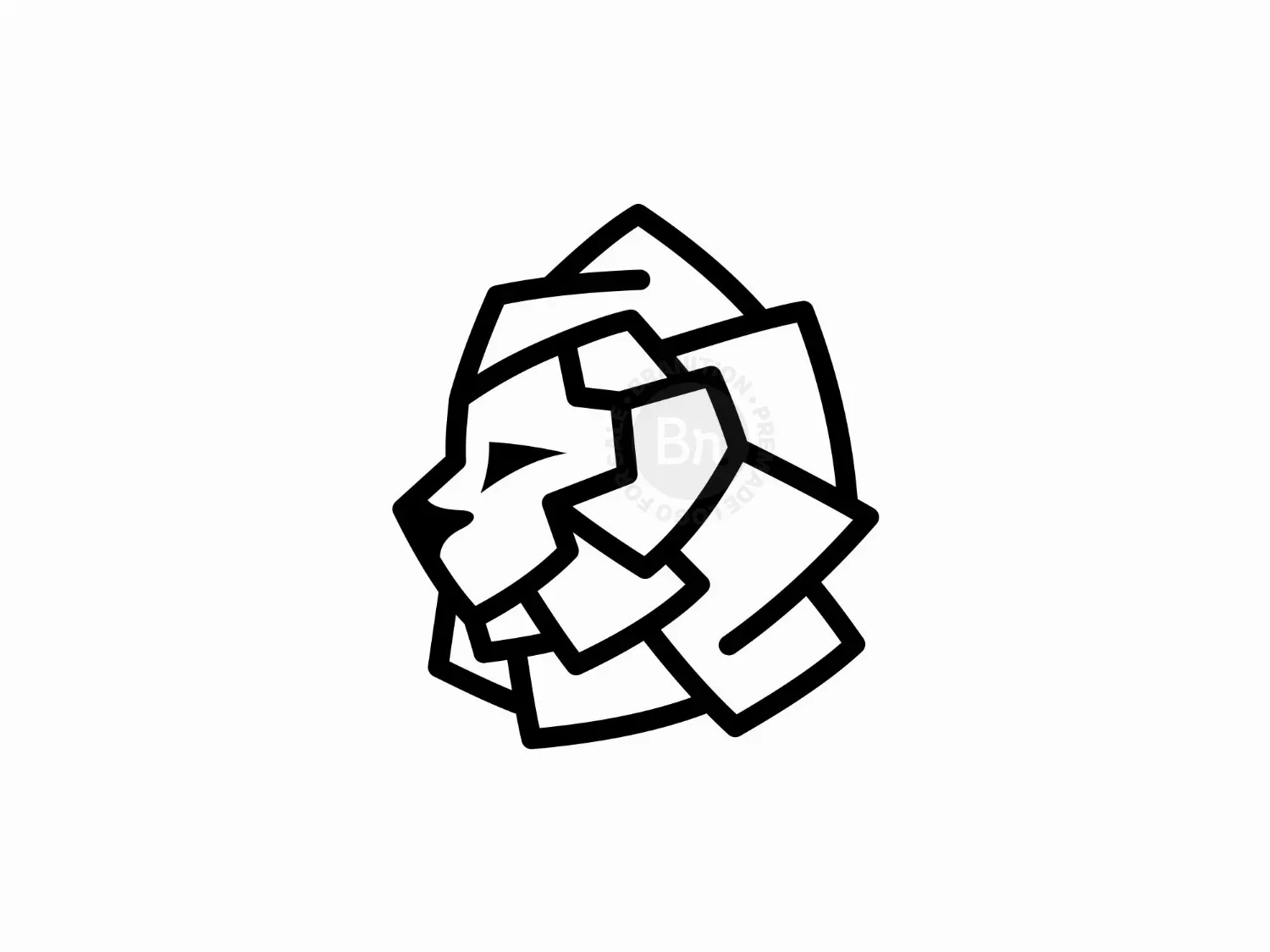 Head Lion Geometric Logo