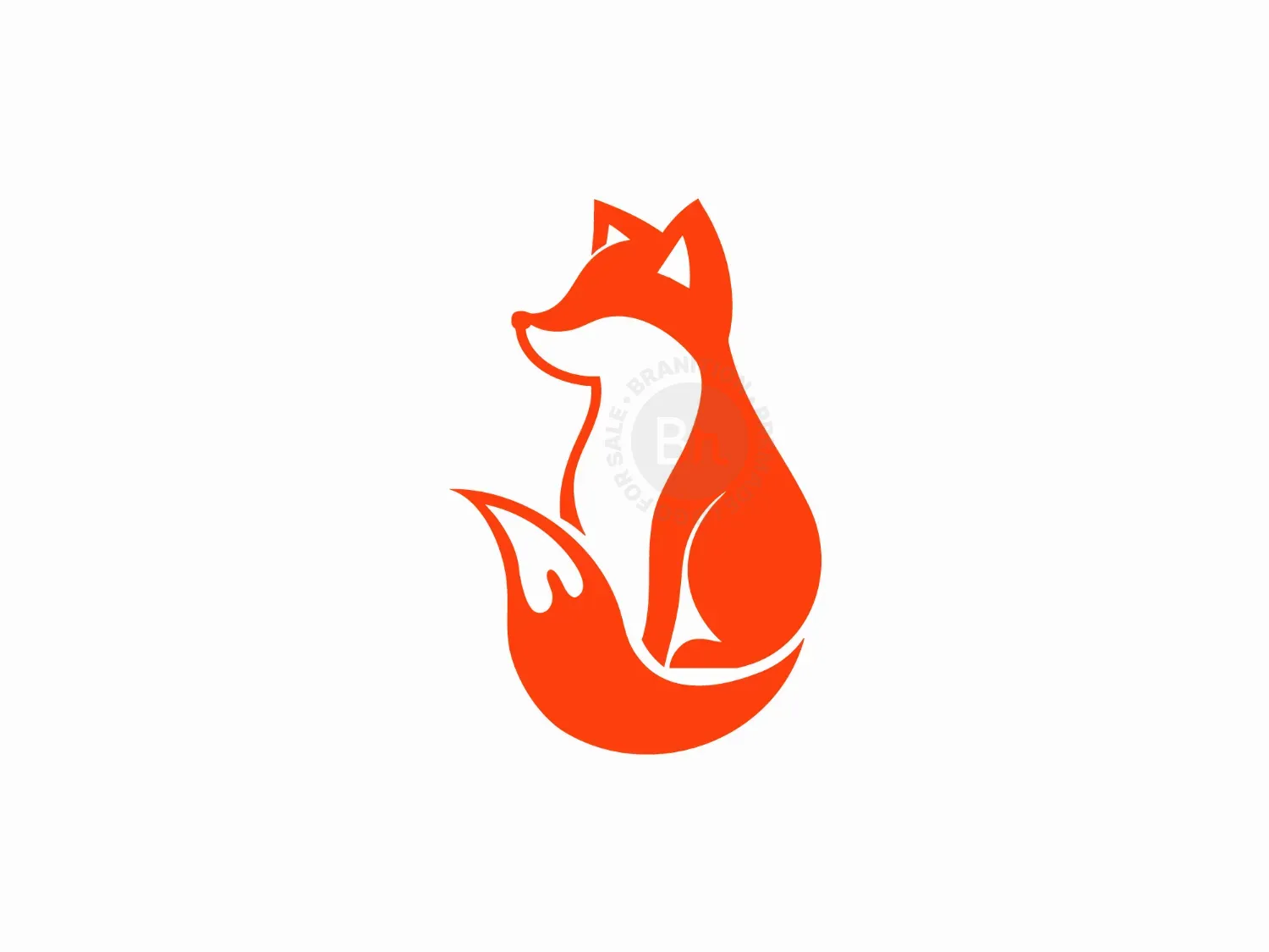 Elegant Sitting Fox Logo Design