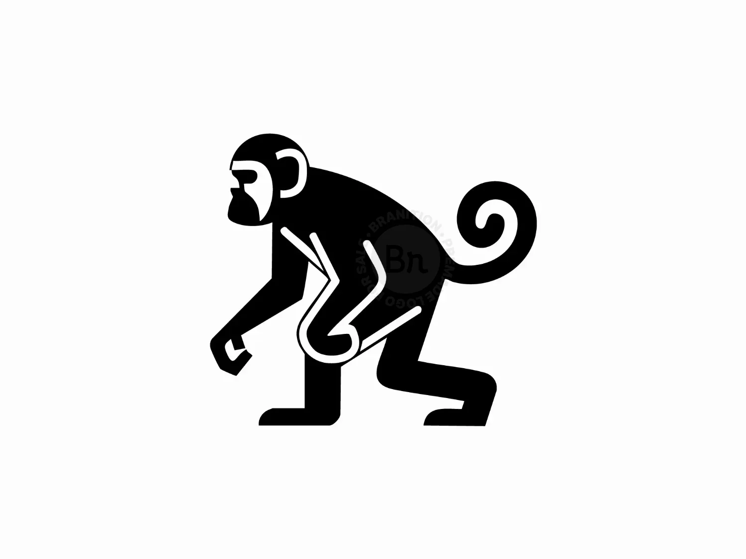 Curled Tail Monkey In Motion Logo