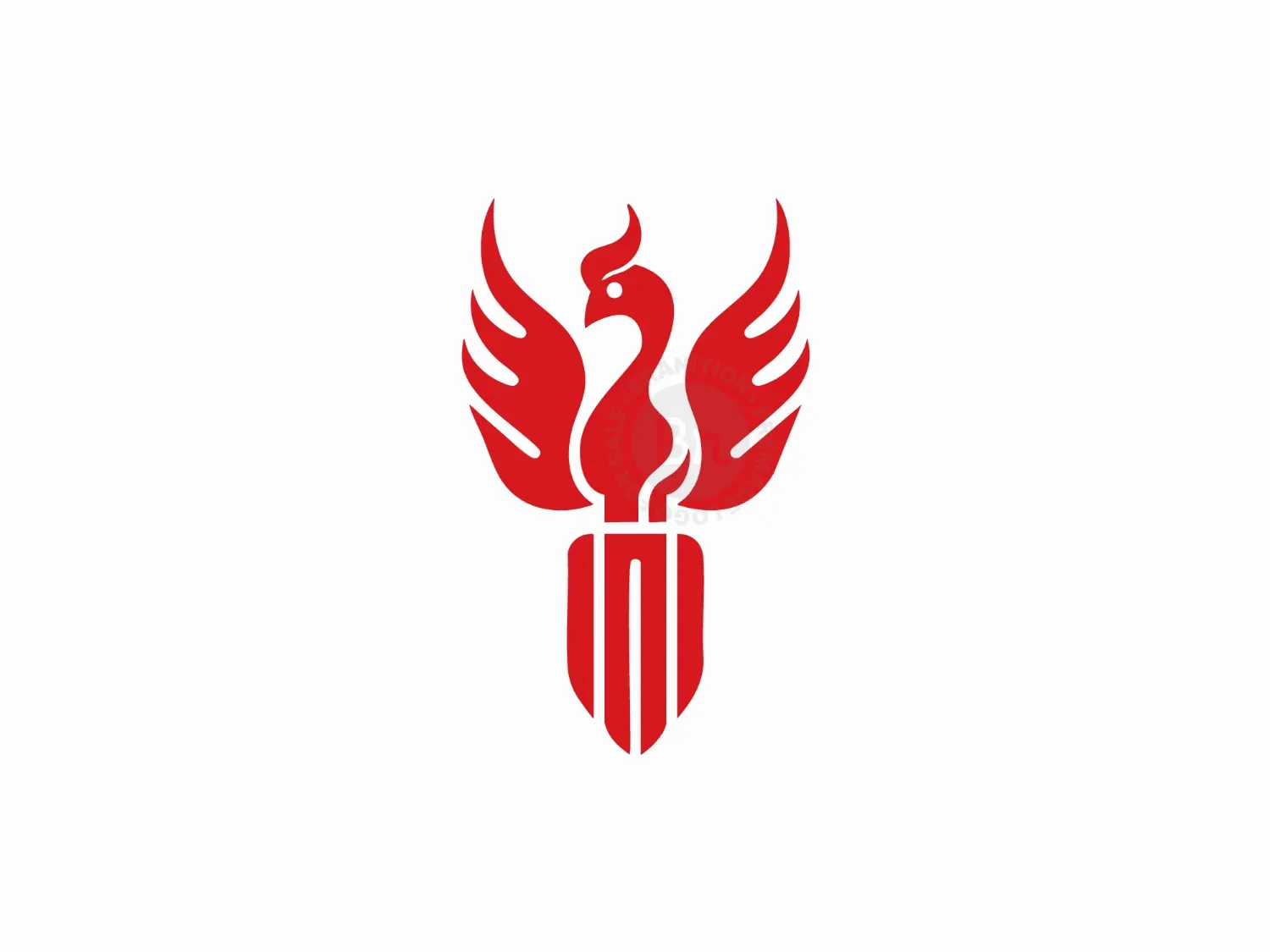 Elegant Phoenix Rising Torch Logo Design