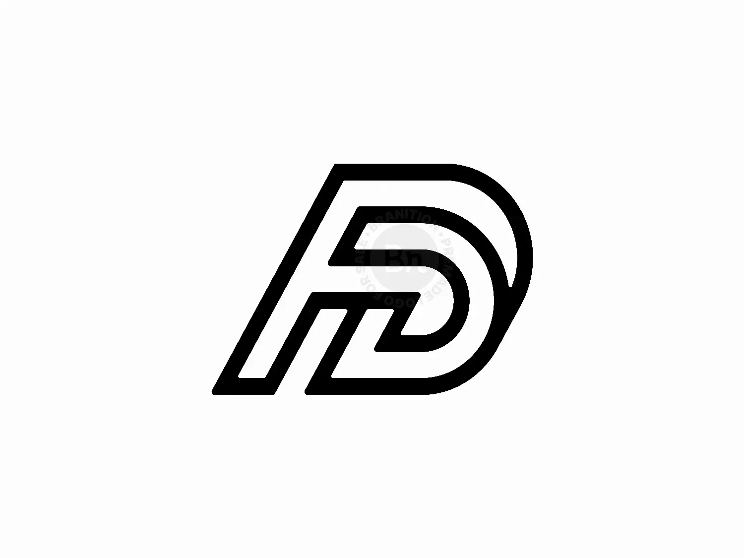 Letter FD Initial DF Monoline Logo