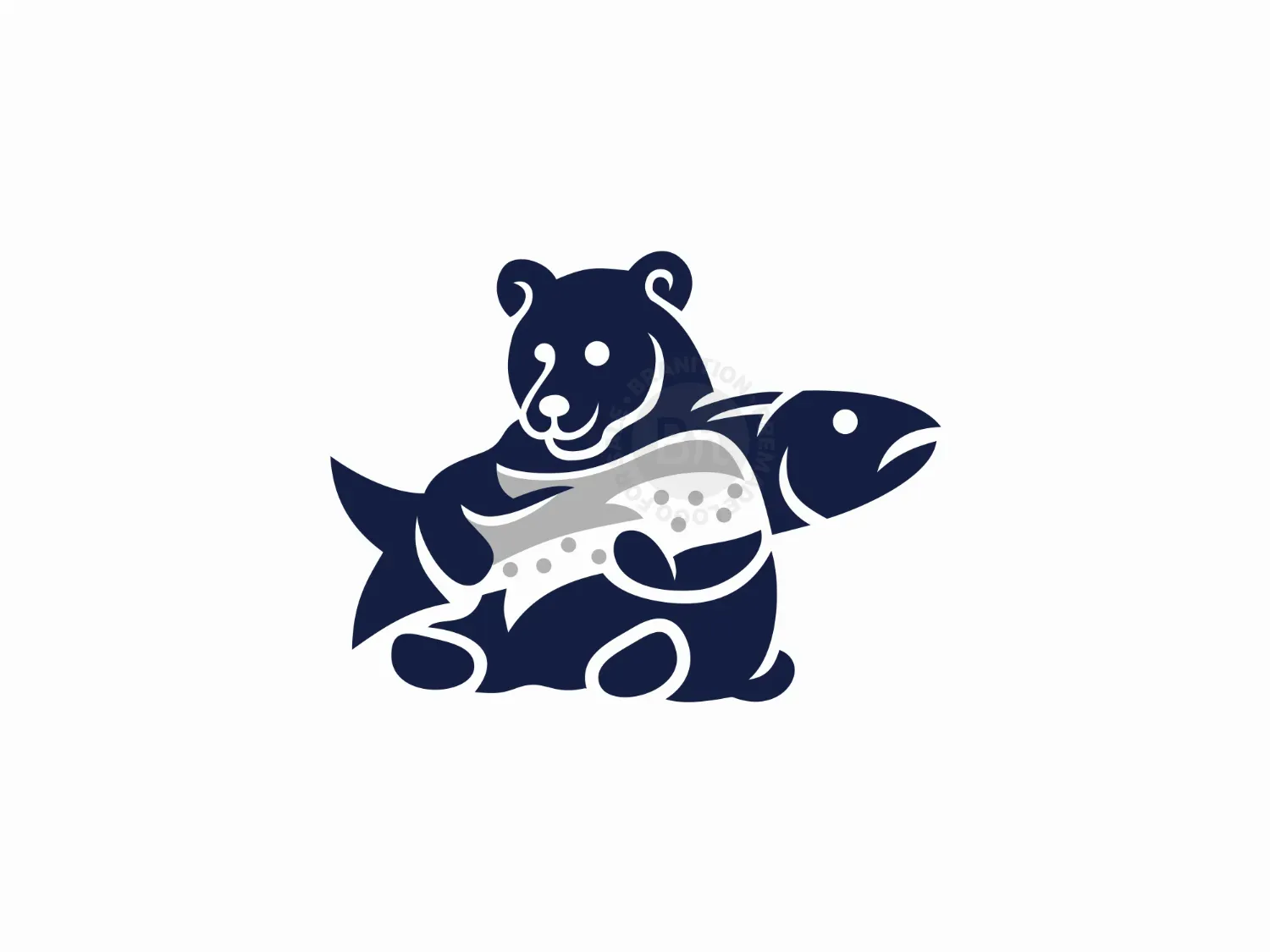 Bear With Fish Logo