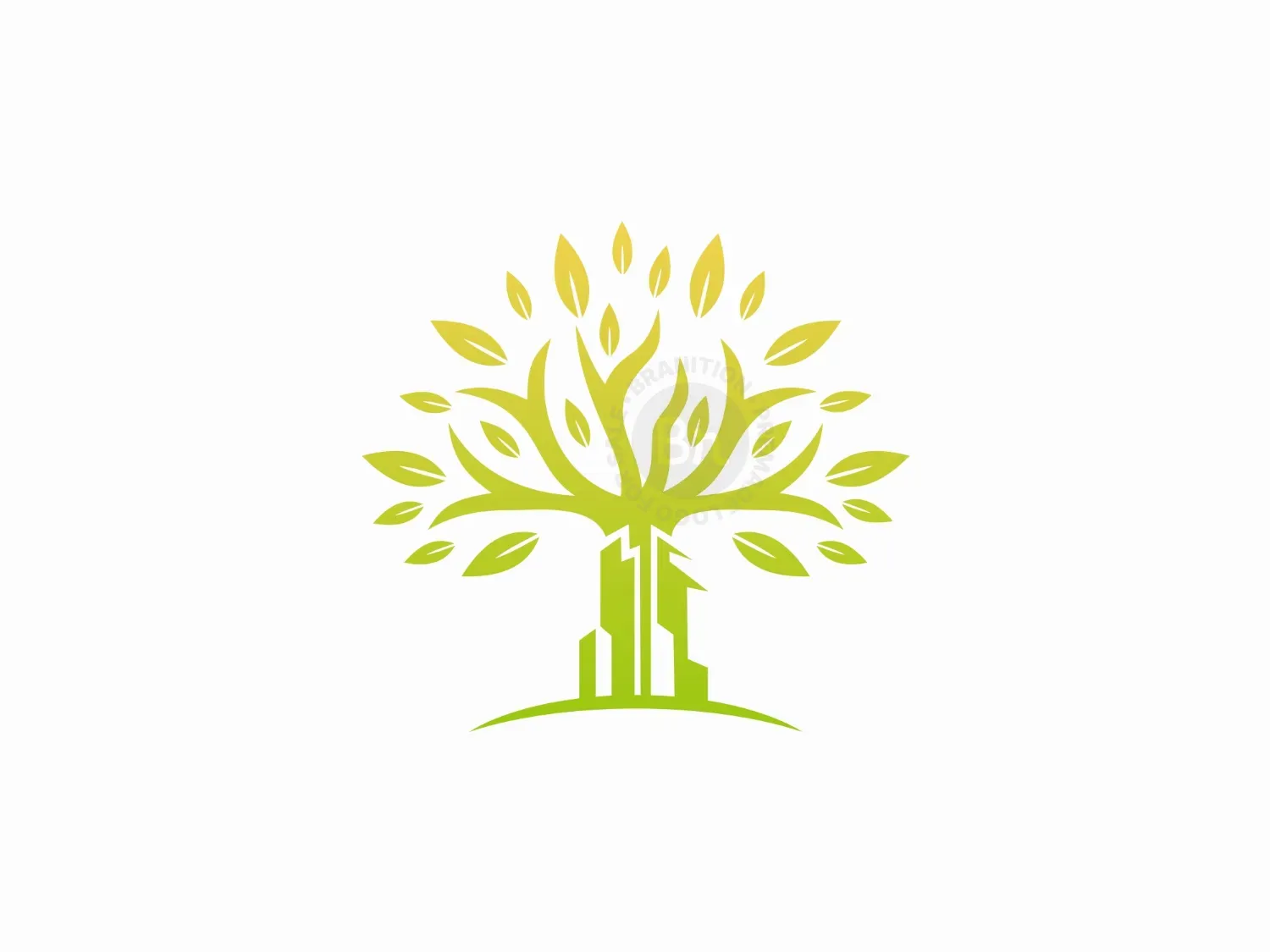 Tree With City Buildings Logo