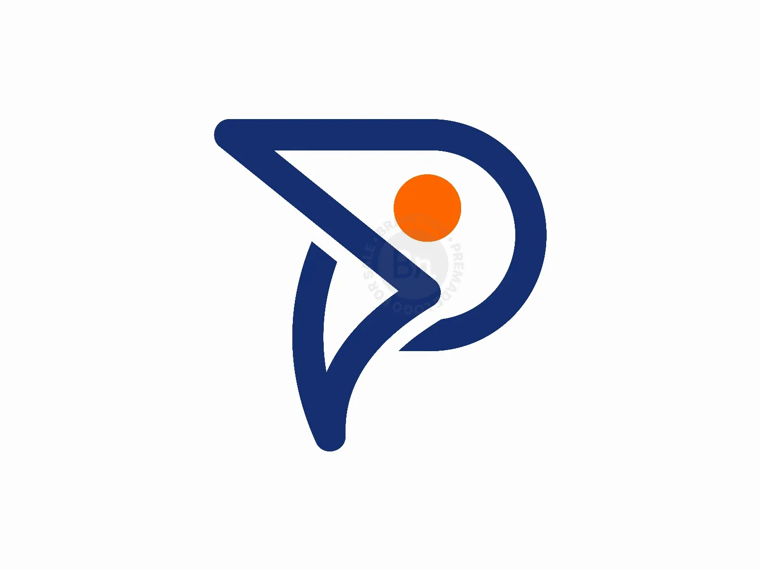 letter p modern logo logo 7