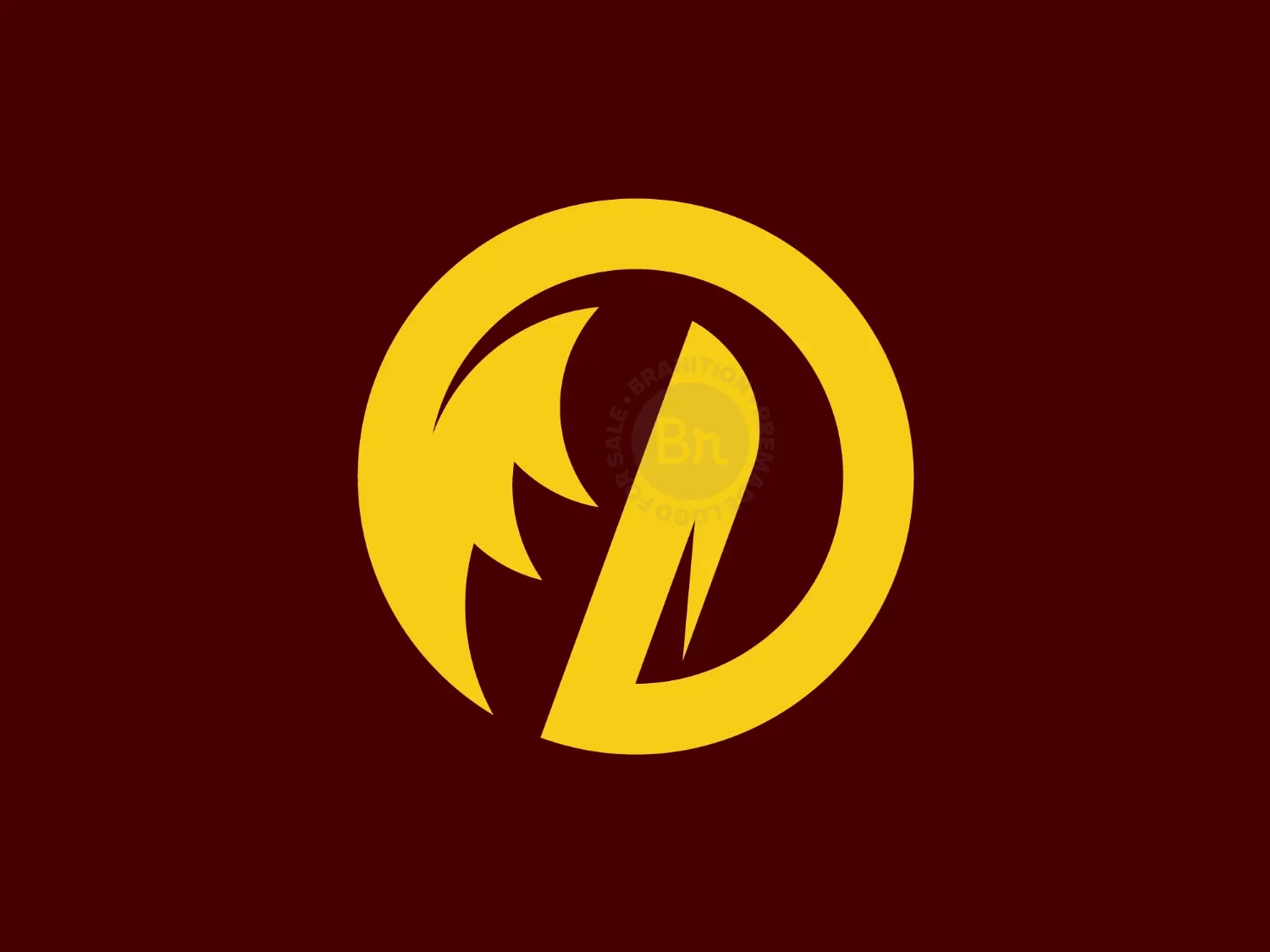 Circle Leaf D Letter Logo