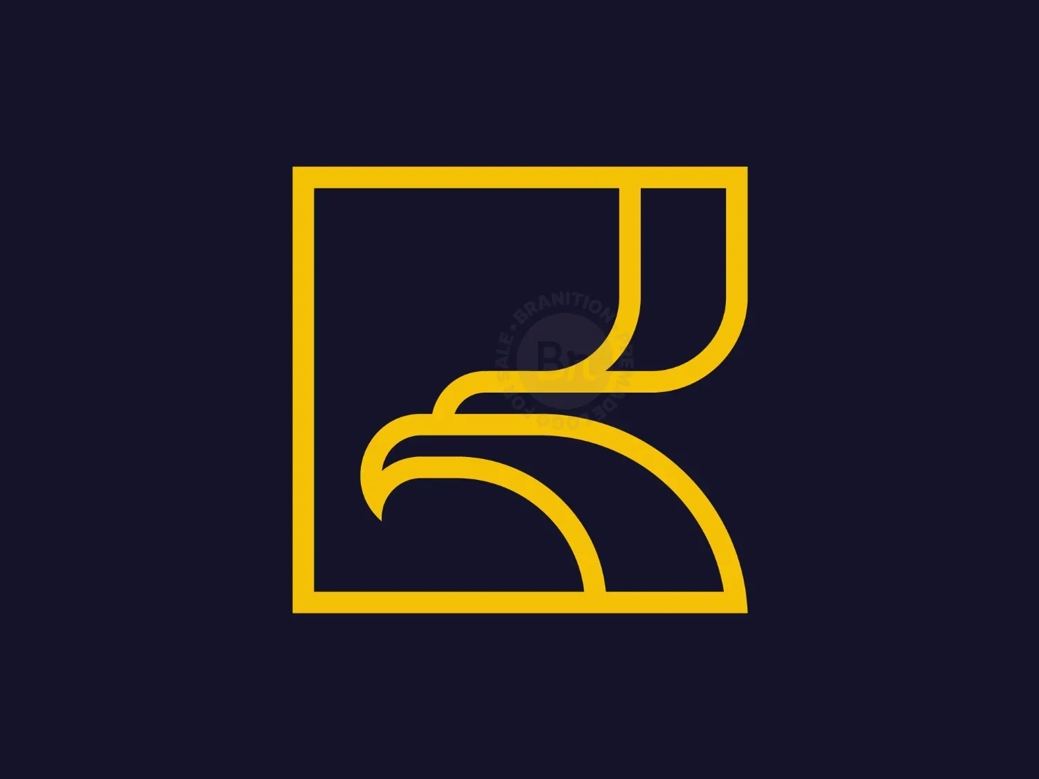 Letter R Or B Golden Eagle Logo