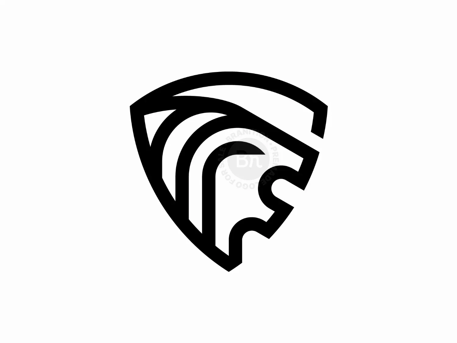 Lion Head Shield Mark Logo