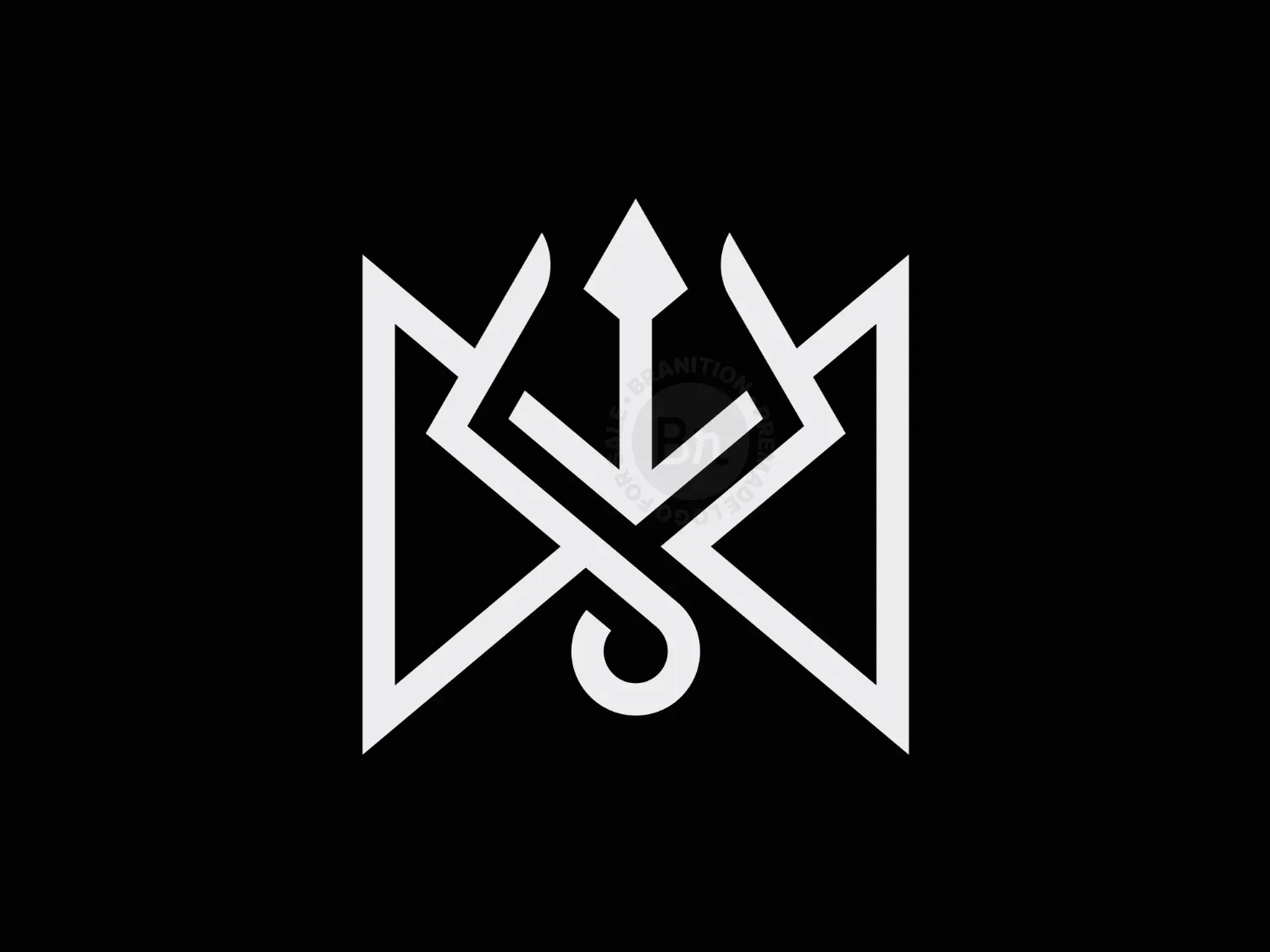 Minimalist Trident Letter M Logo