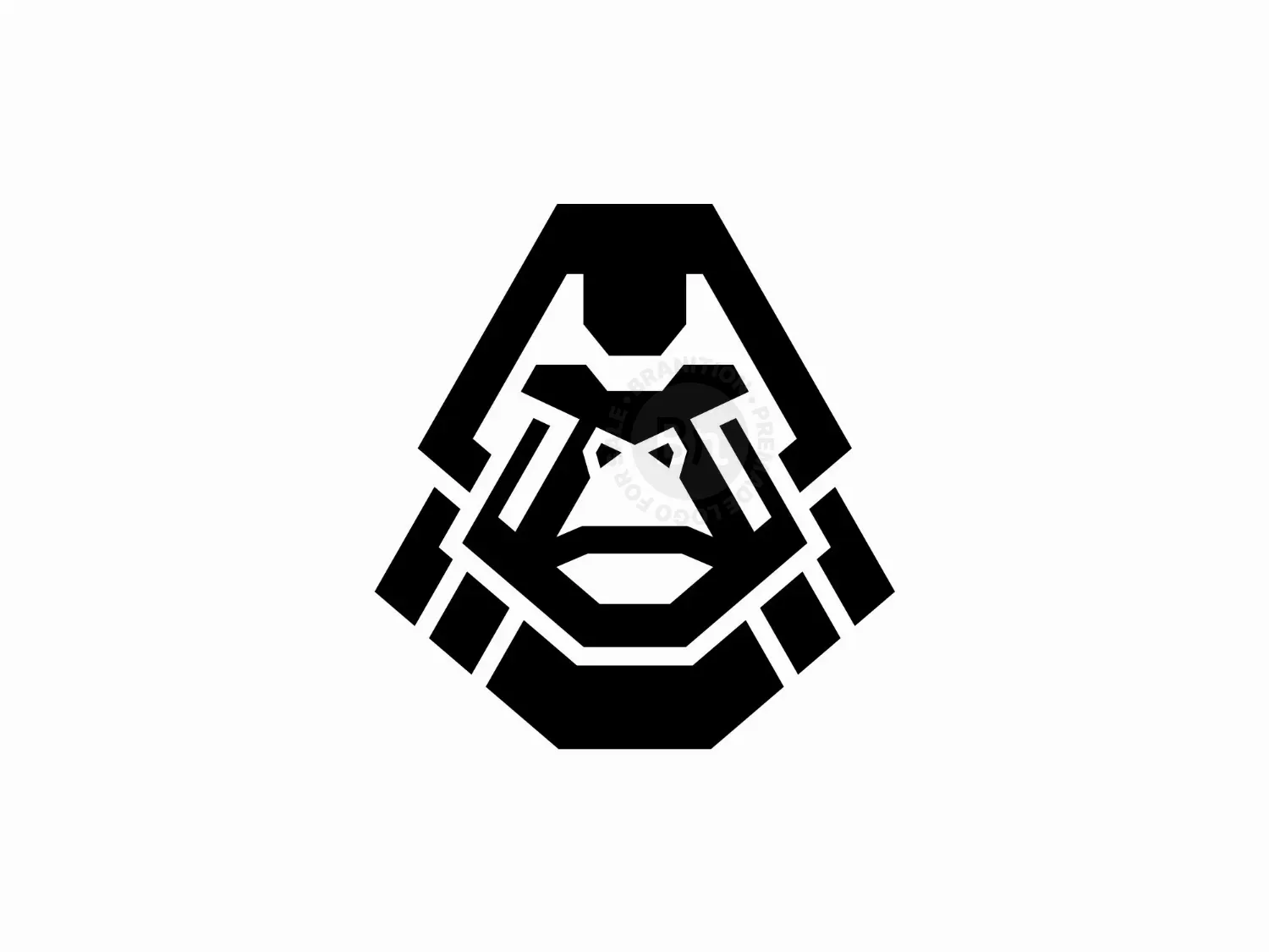 Head Gorilla Modern Geometric Logo