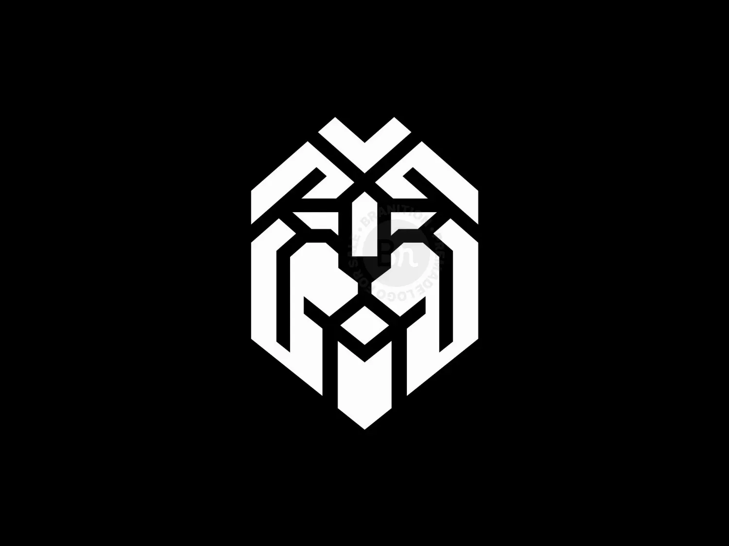 Head Lion Modern Geometric Logo