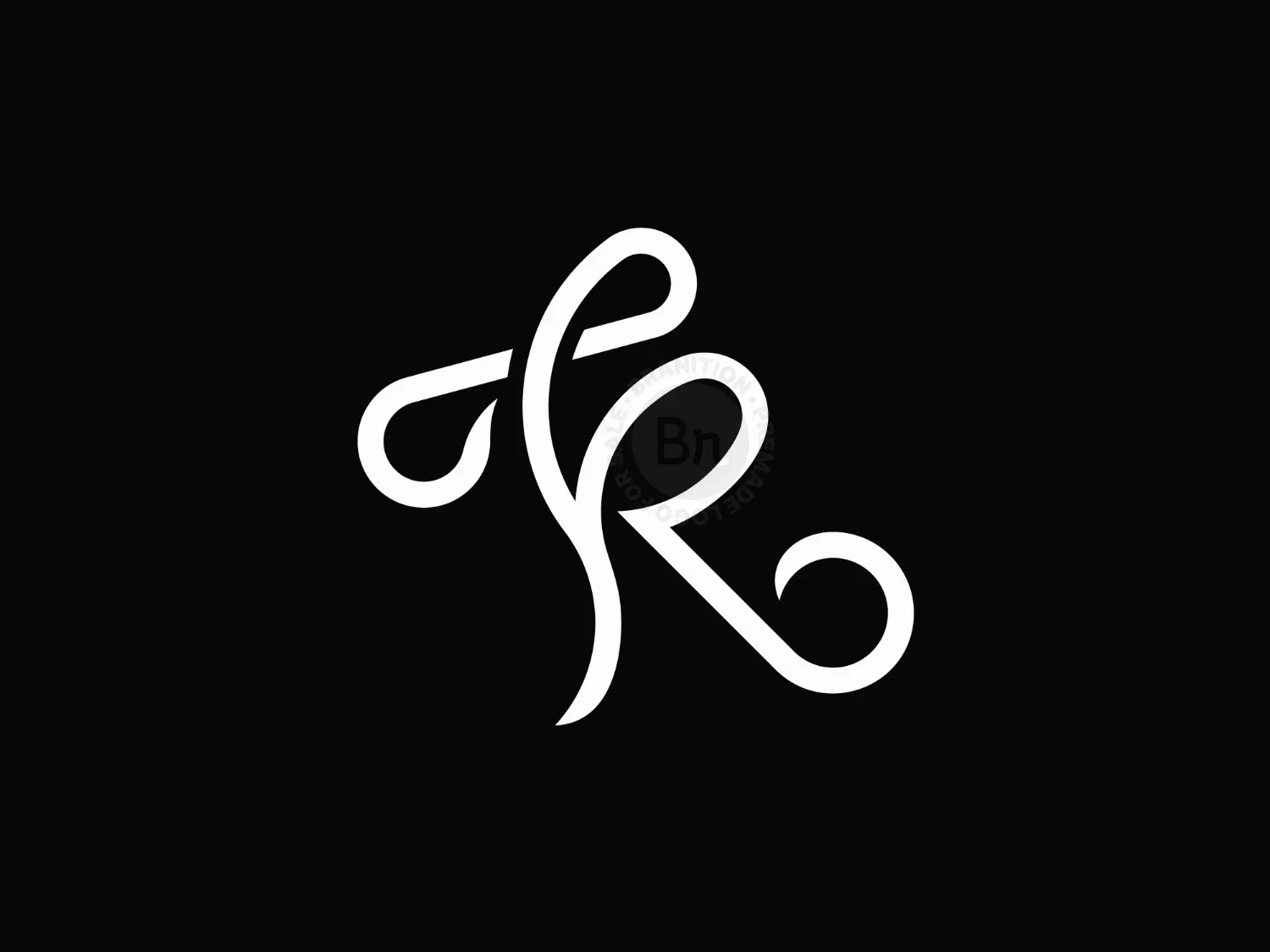 Letter R Infinity Calligraphy Logo