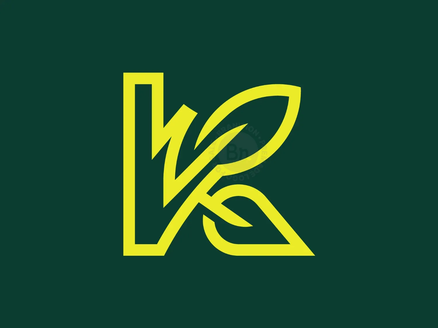 Healthy Green Leaf K Letter Logo