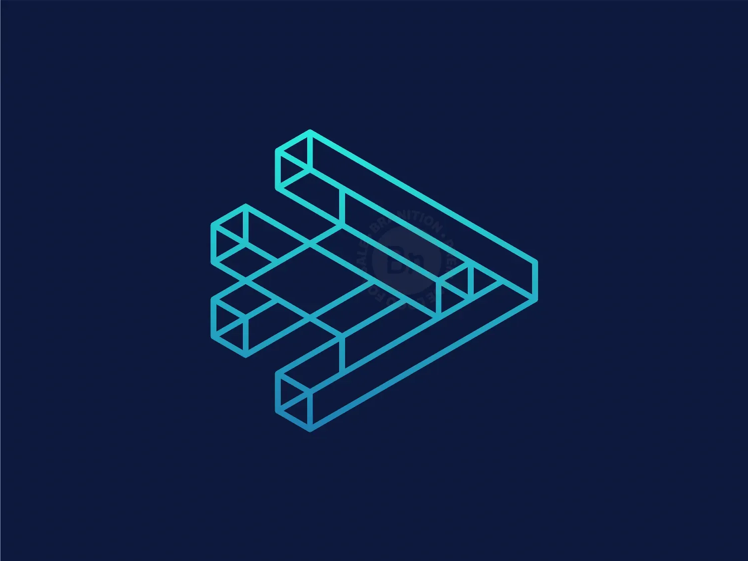 Fish Block Geometric Logo