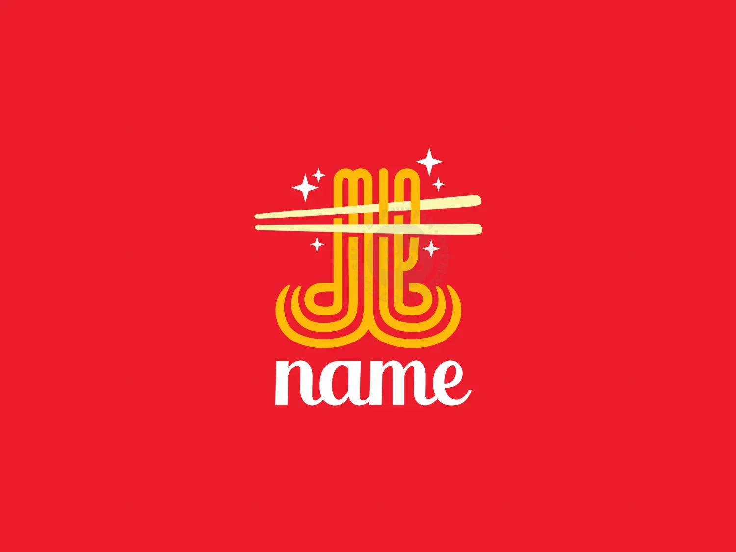 Noodle Mie And Chopstick Logo