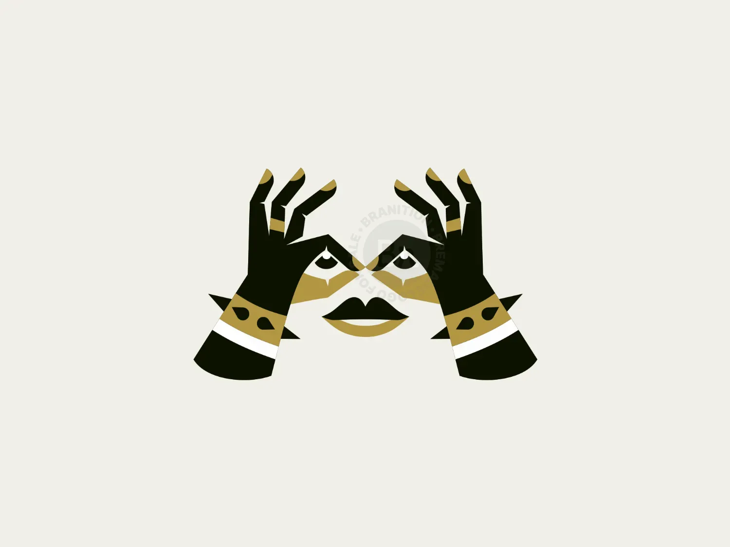 Hand Make An Eyes Gesture On The Head Logo