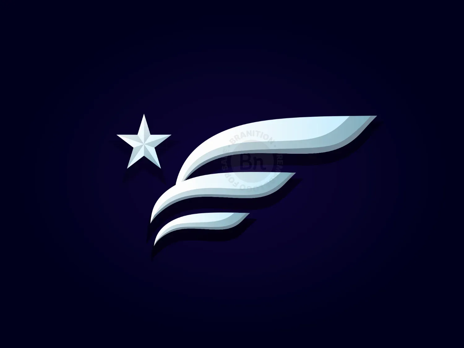 Abstract Letter E Eagle With Star Logo