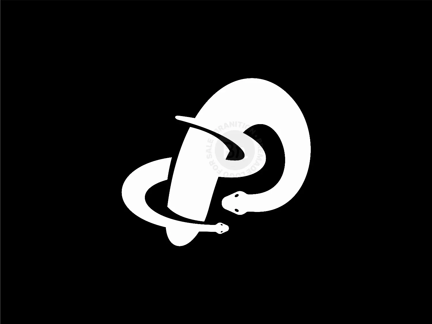 Letter P Snake Logo