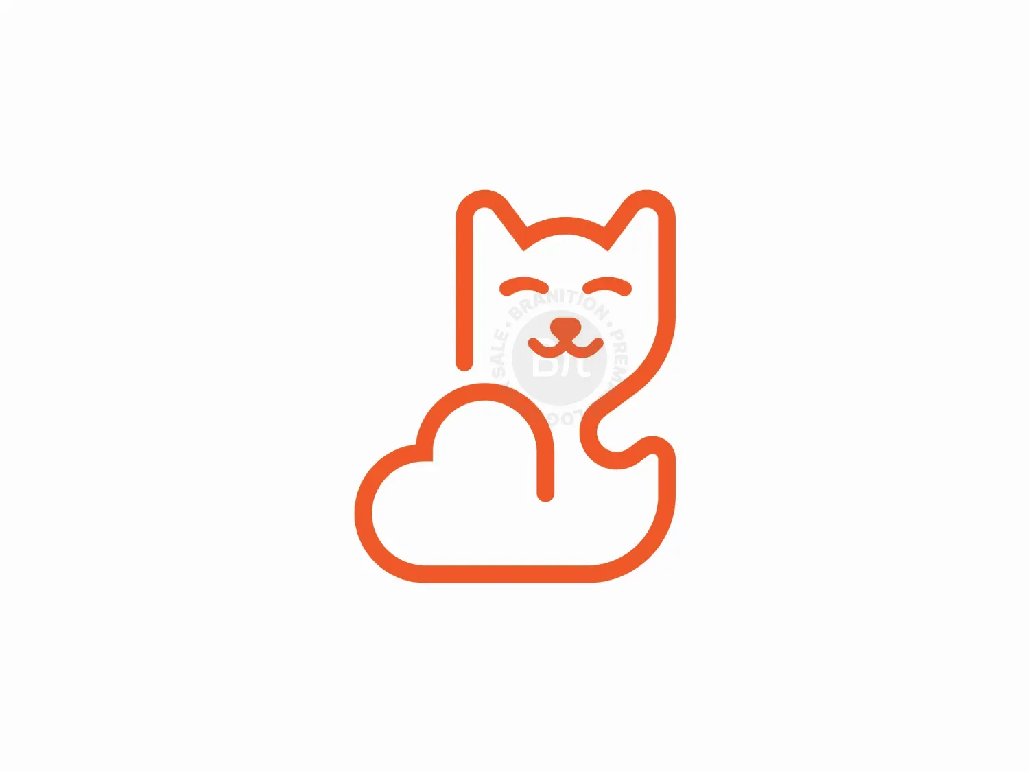 Simple Cat Love Logo