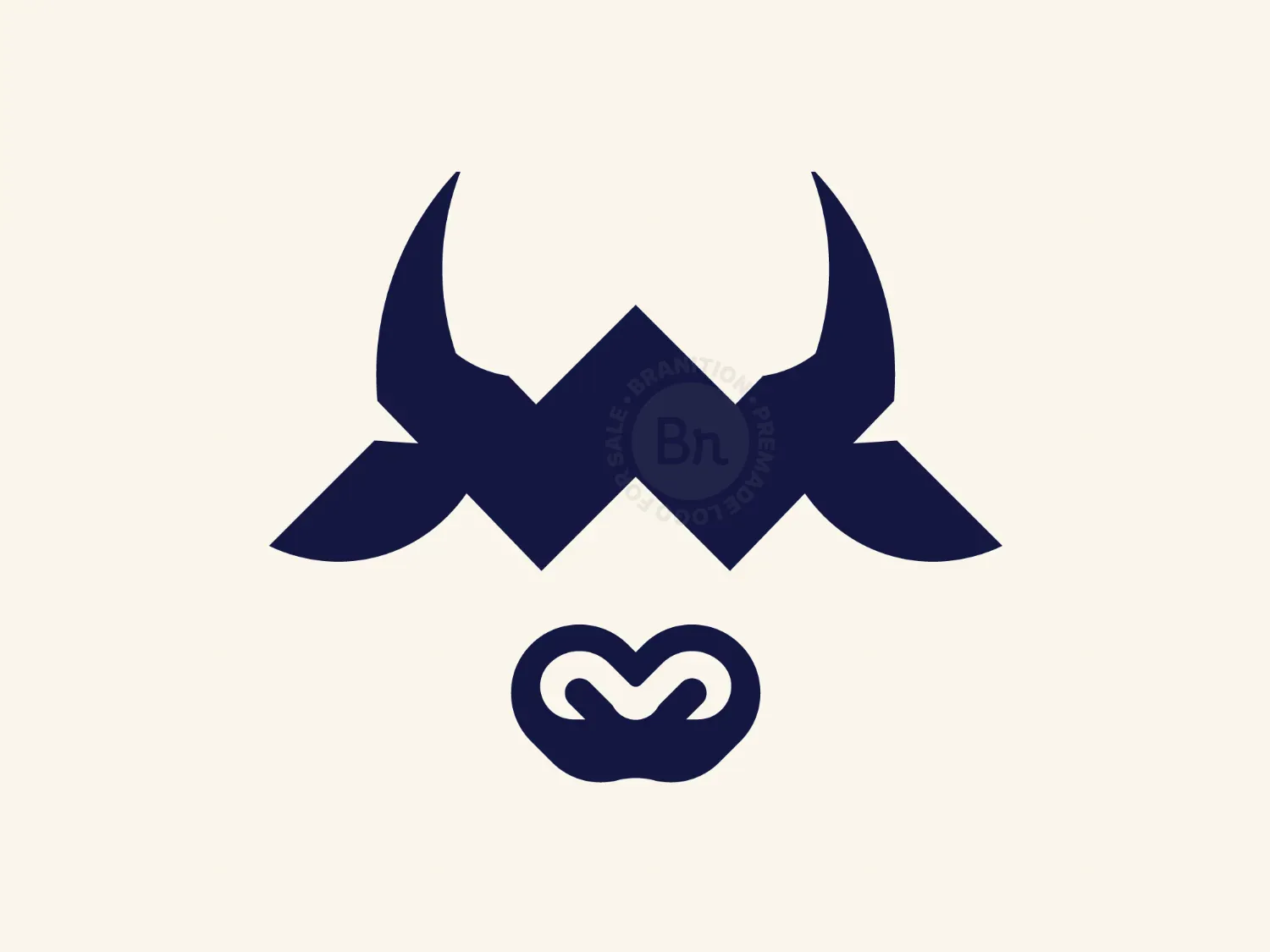 Letter W Cow Head Logo