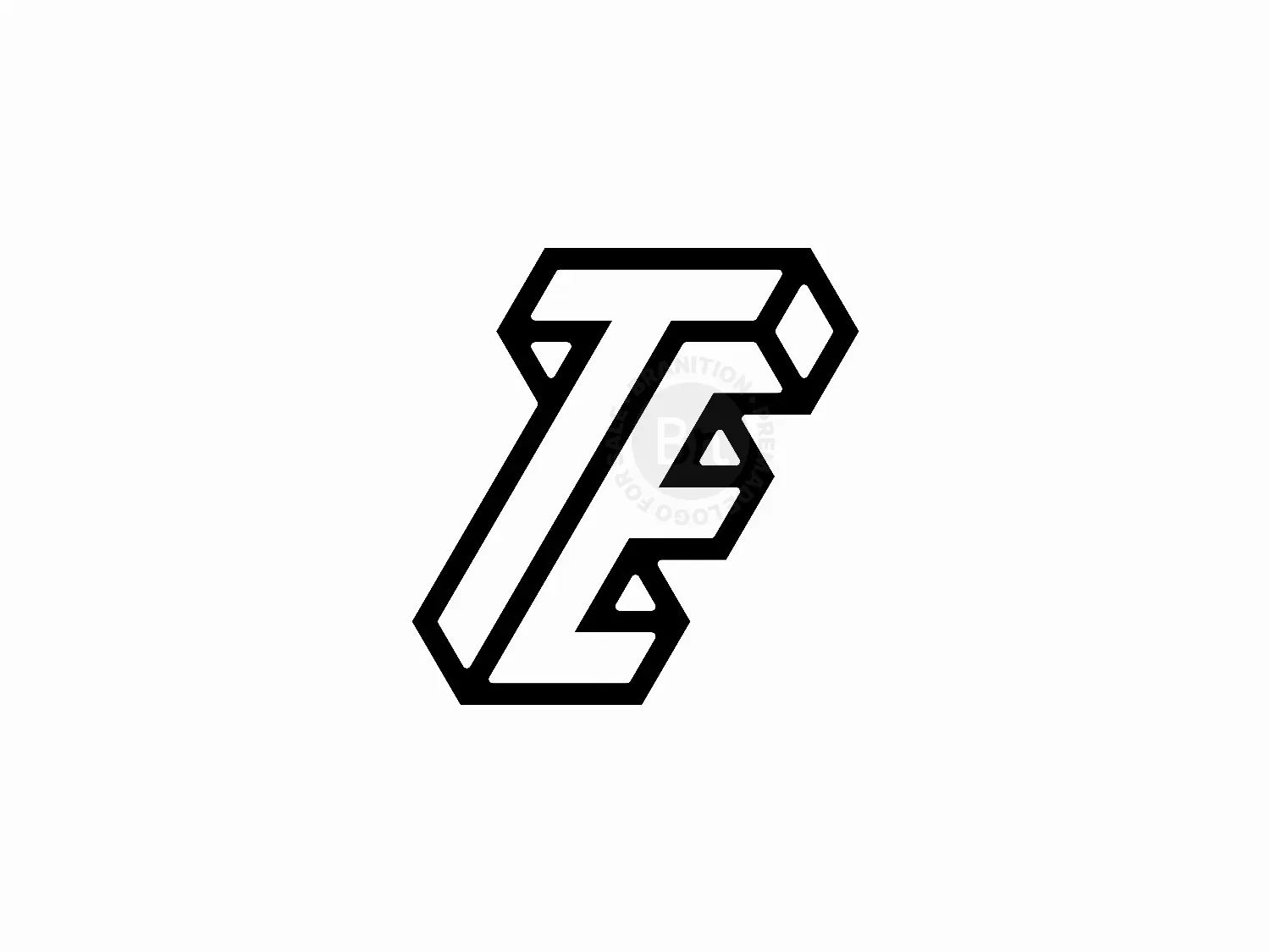 Letter TE Initial ET Isometric Logo