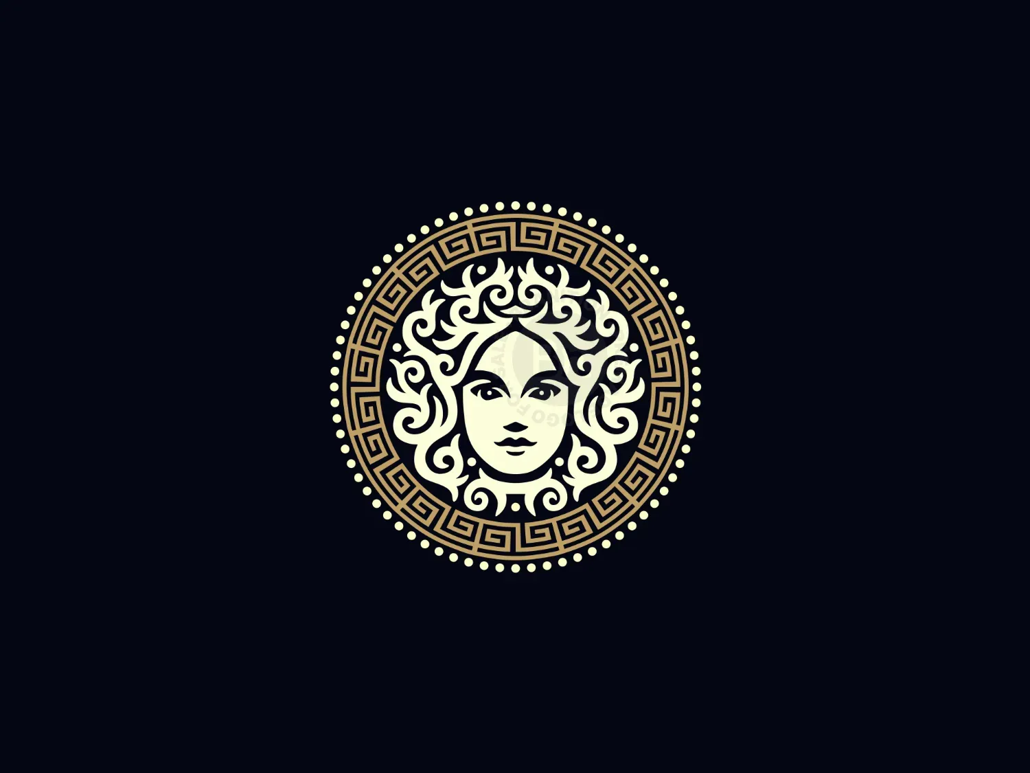 Fancy Woman In Circular Pattern Logo