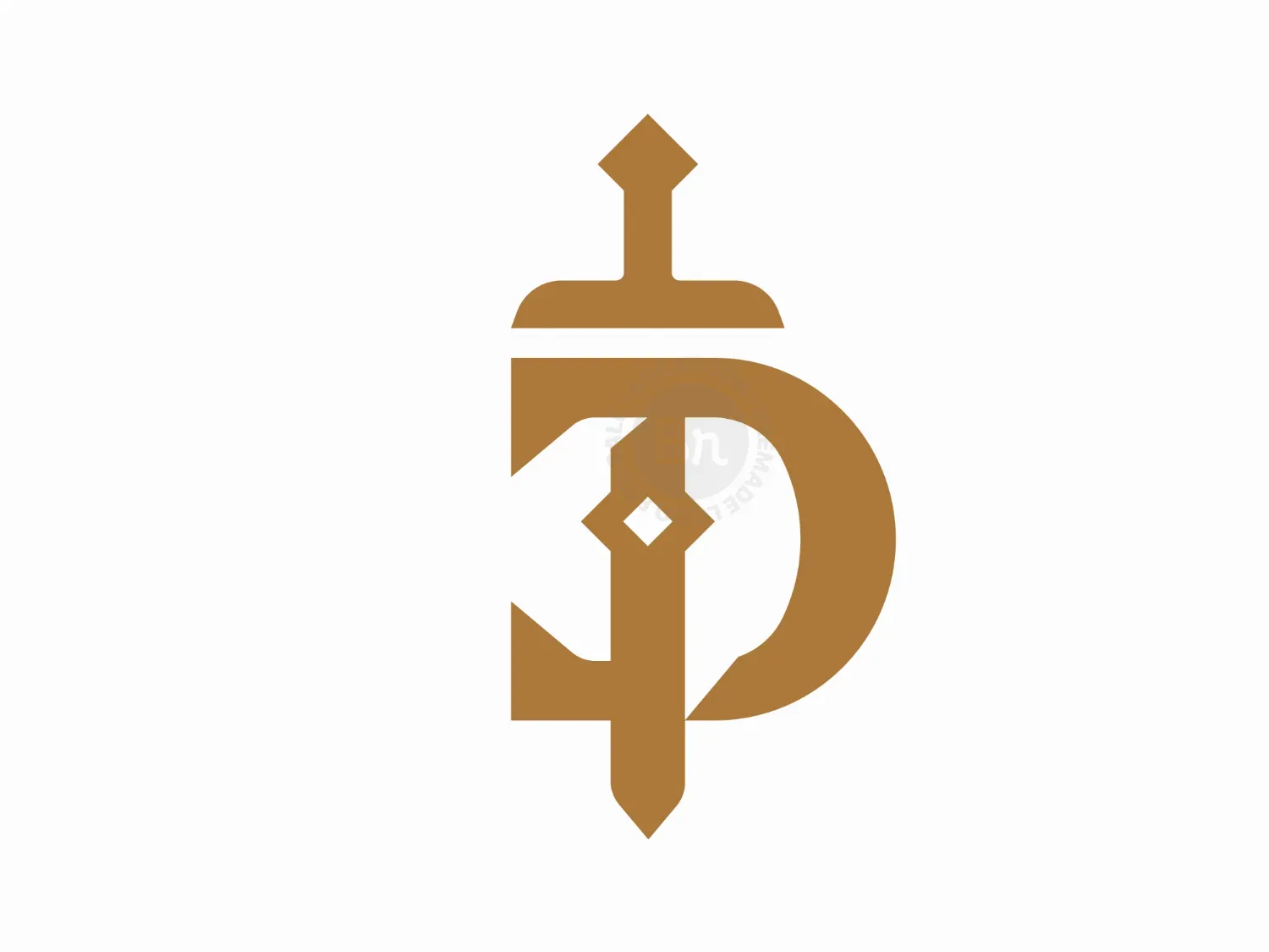 Letter D Sword Logo