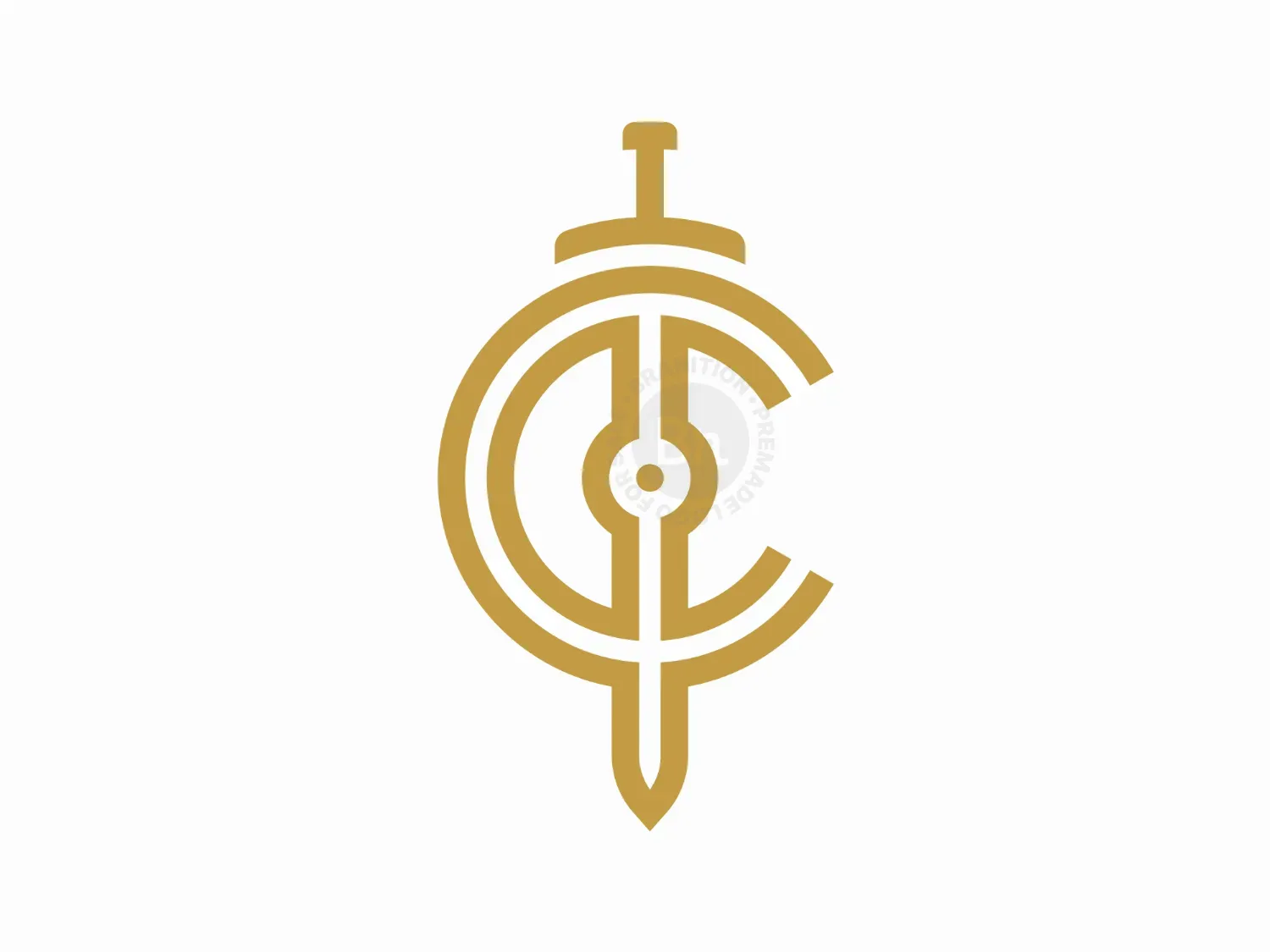 Letter C Sword Logo